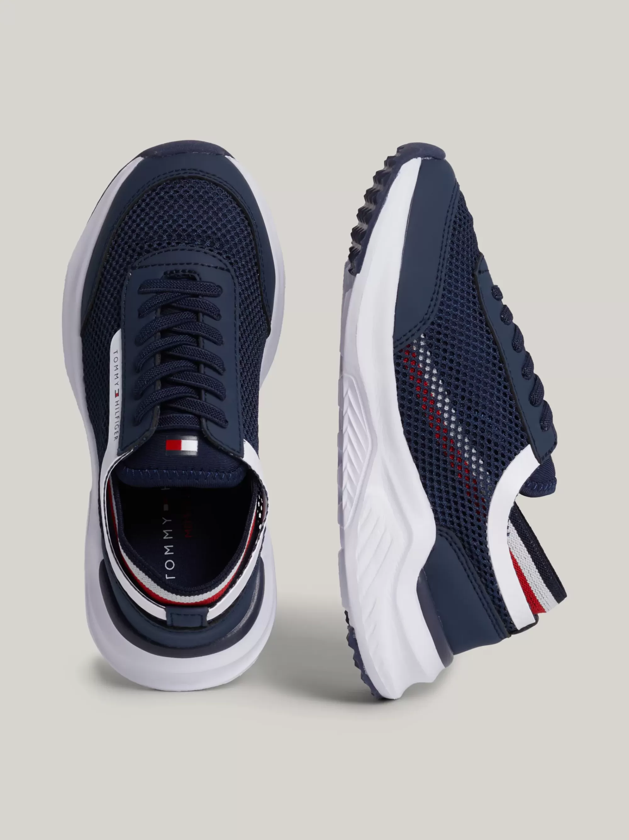 Schoenen & Accessoires*Tommy Hilfiger Mesh Sneaker Met Veters En Signature-tape BLUE