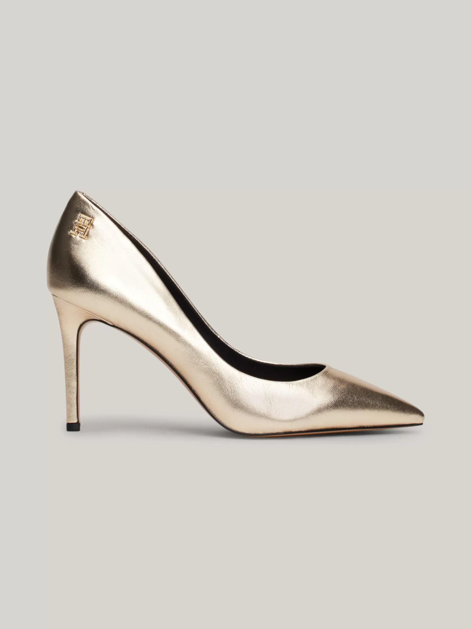 Pumps*Tommy Hilfiger Metallic Leren Pump Met Naaldhak GOLD