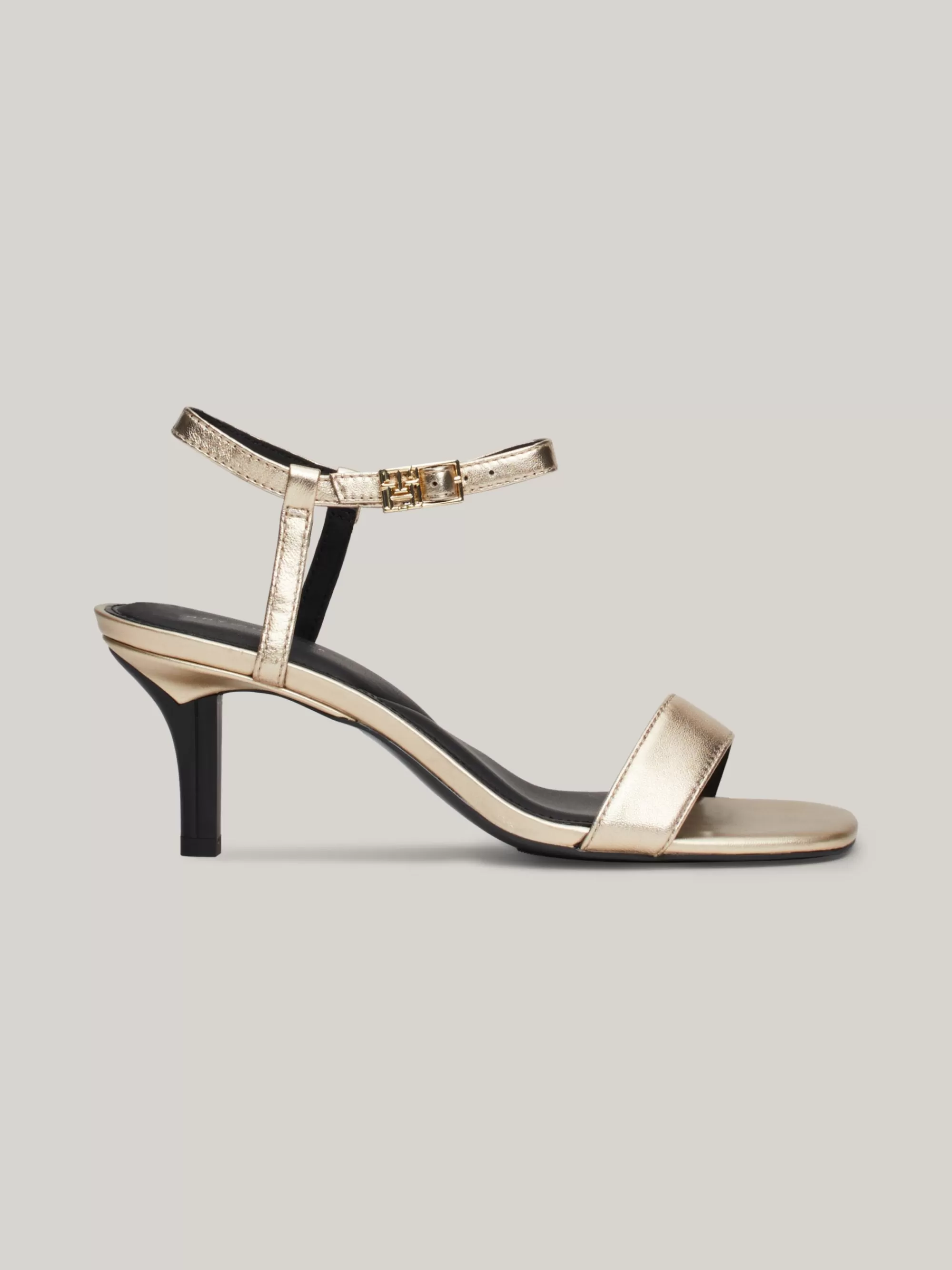 Sandalen*Tommy Hilfiger Metallic Leren Sandaal Met Naaldhak GOLD
