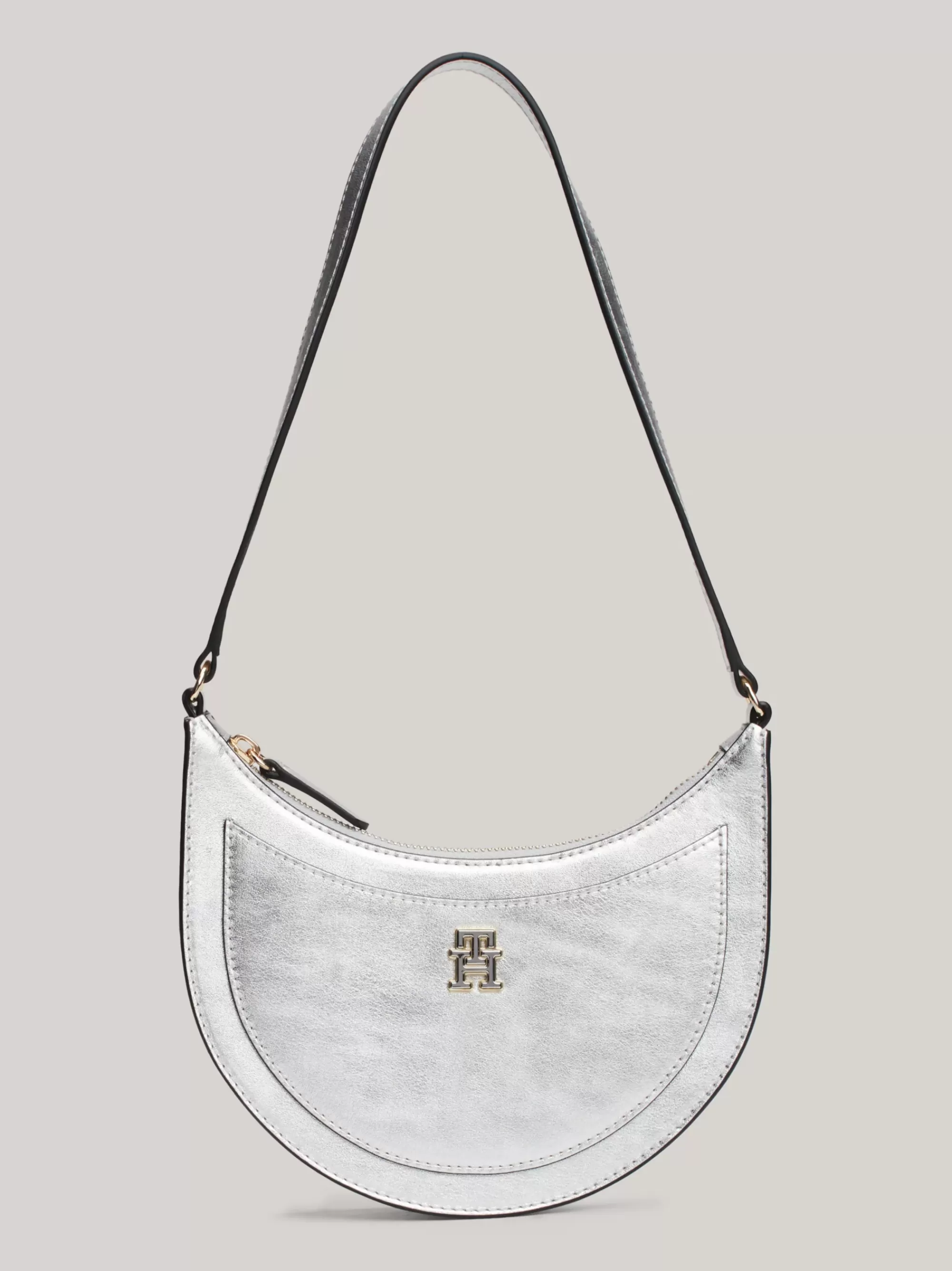 Schoudertassen*Tommy Hilfiger Metallic Leren Schoudertas SILVER
