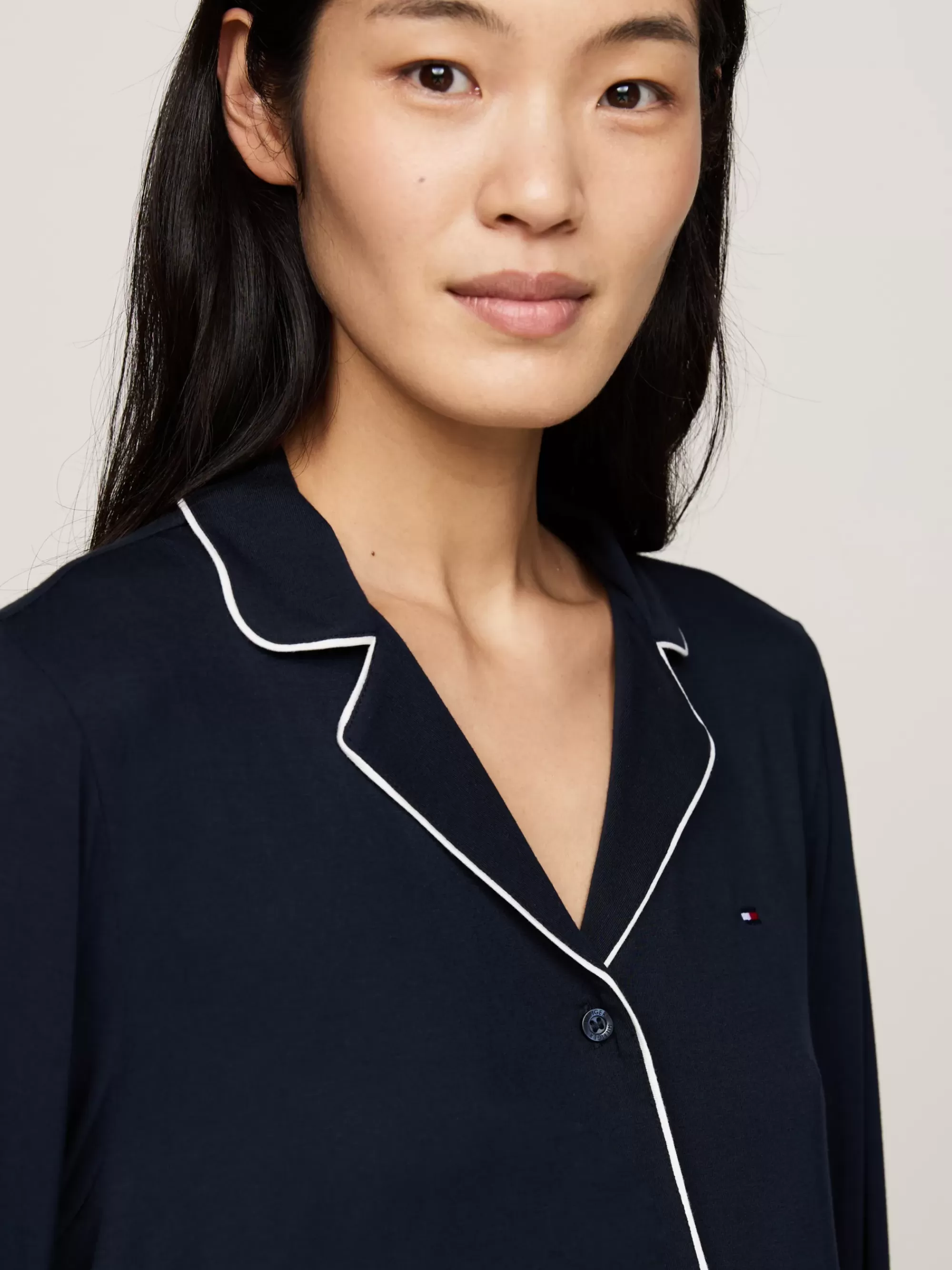 Pyjama's & Nachtkleding*Tommy Hilfiger Microvezel Longsleeve Pyjamaset DESERT SKY