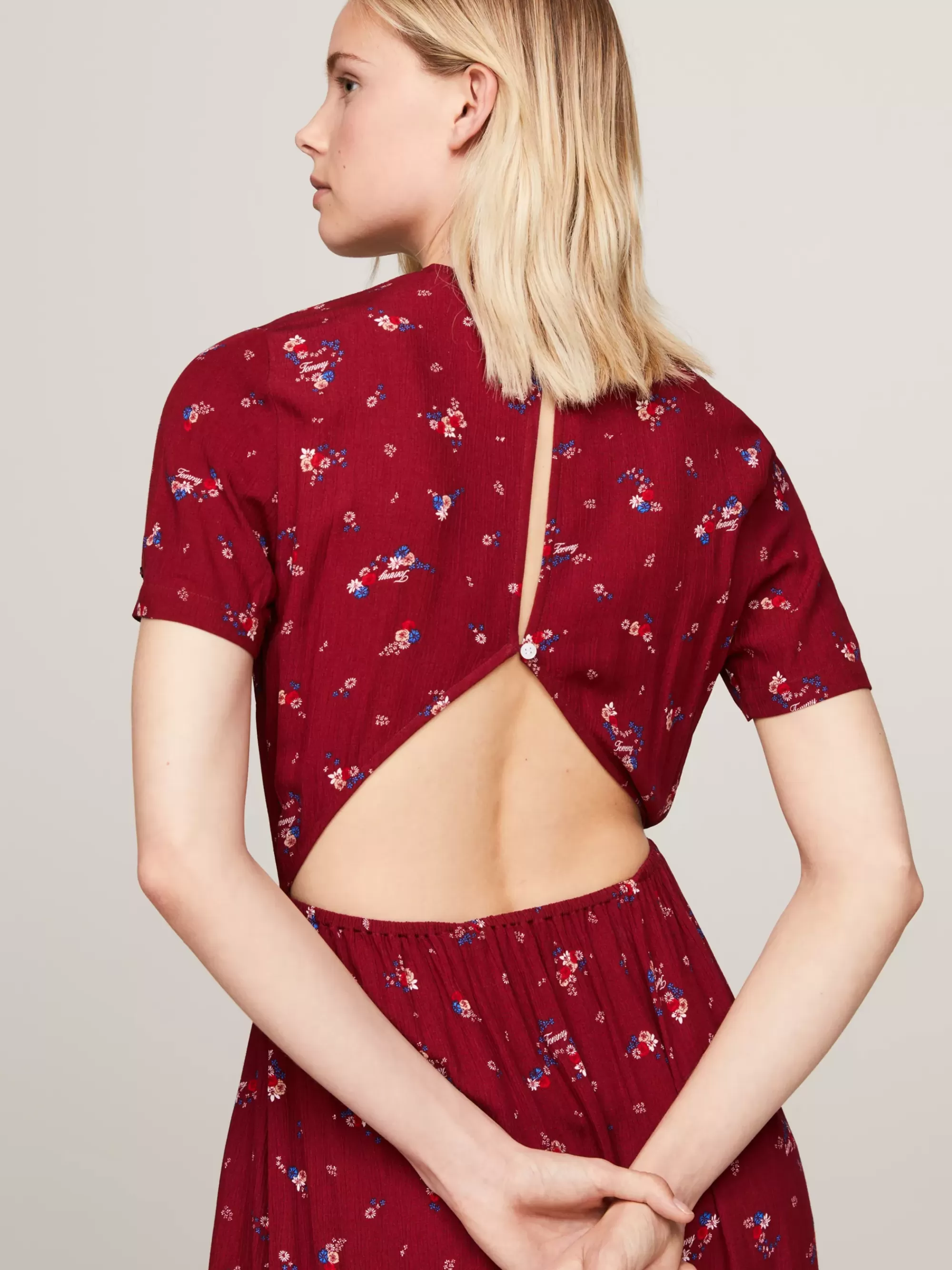 Jurken*Tommy Hilfiger Midi-slipdress Met Bergbloemenprint MOUNTAIN FLORAL