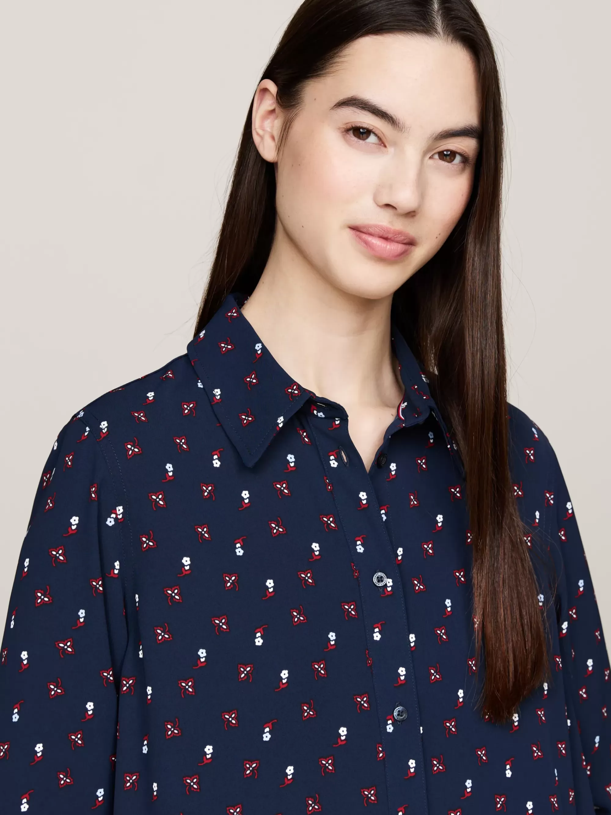 Jurken*Tommy Hilfiger Mini-overhemdjurk Met Bloemenprint CLIFF TOP FLORAL MIX