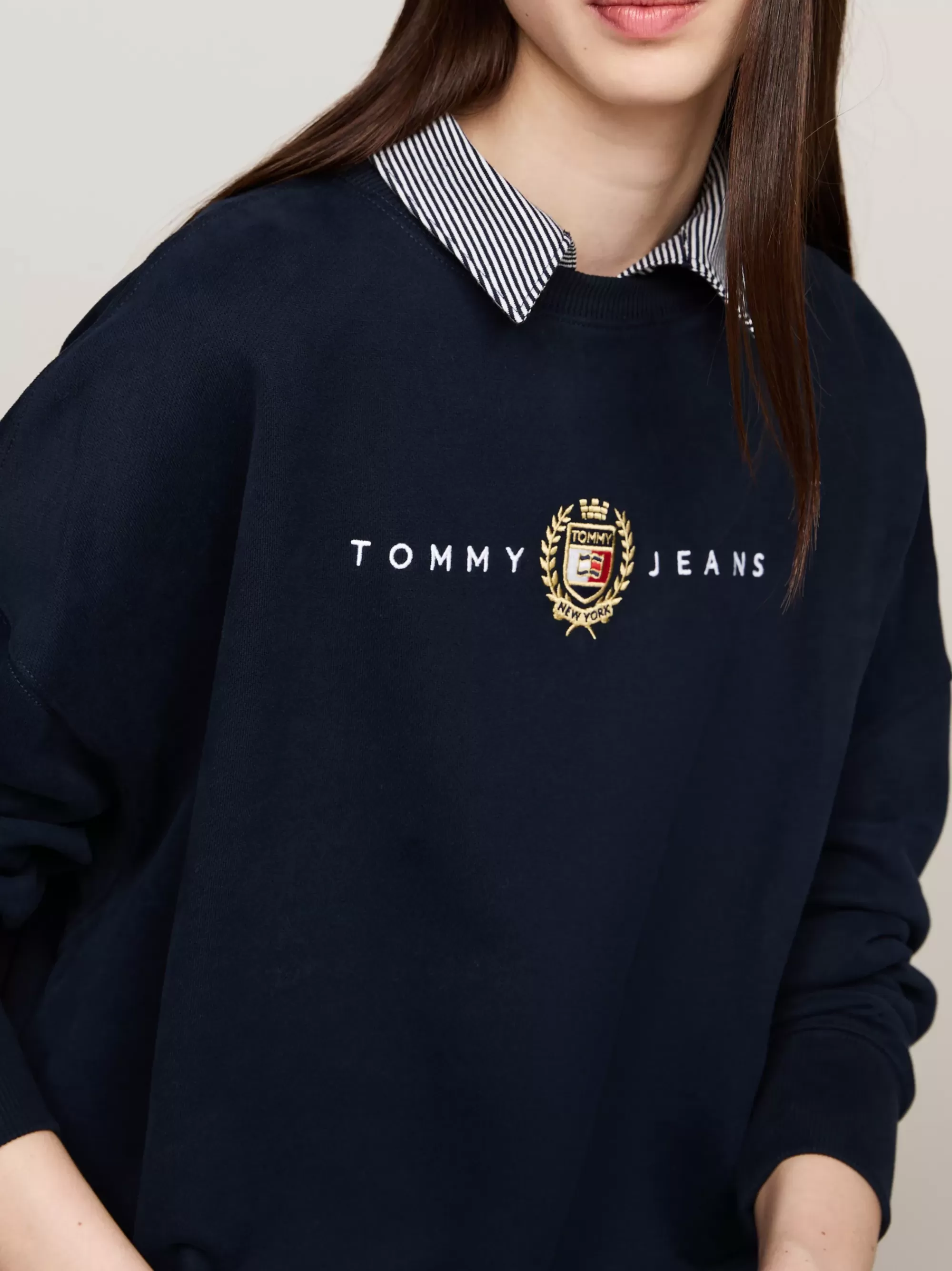 Jurken*Tommy Hilfiger Mini-sweaterjurk Met Geborduurd Logo DARK NIGHT NAVY