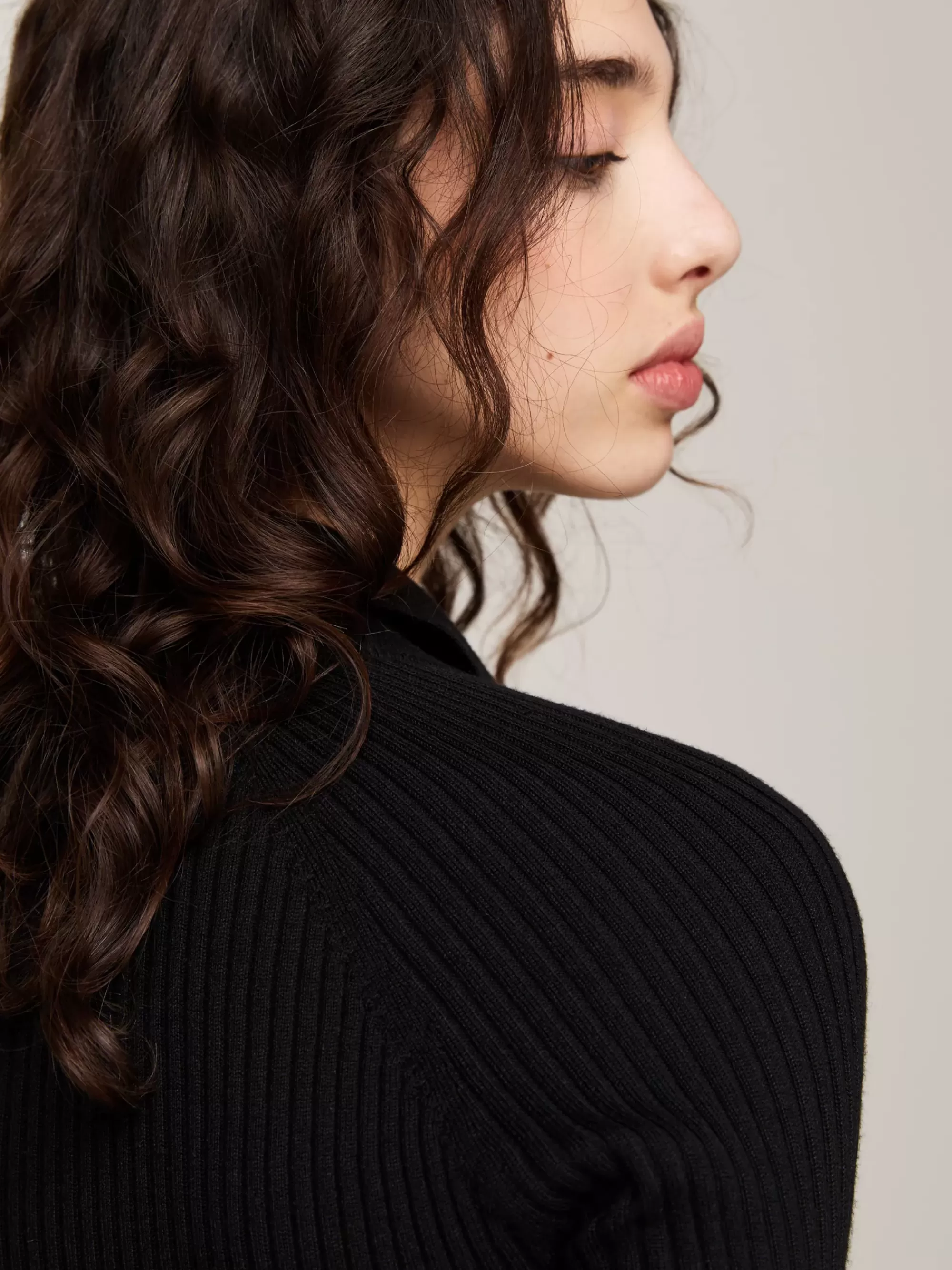 Jurken*Tommy Hilfiger Mini-sweaterjurk Met Polokraag BLACK