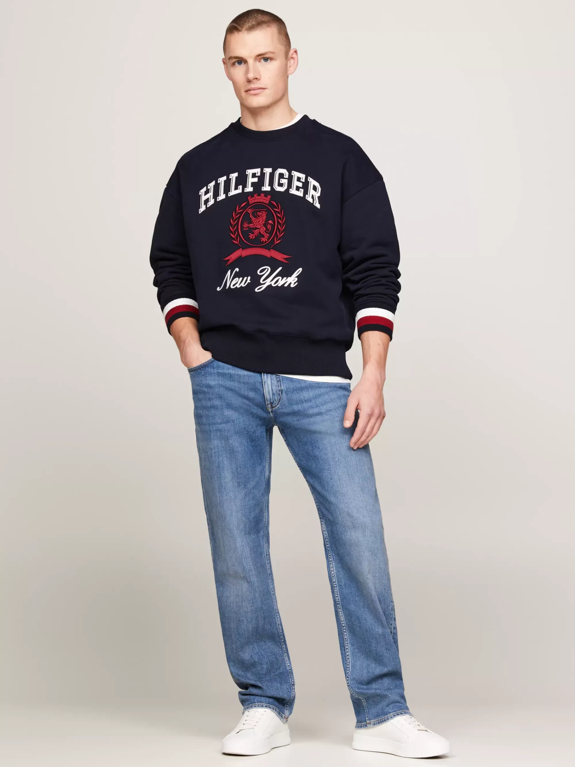 Jeans*Tommy Hilfiger Moore Straight Tapered Jeans Met Fading BOSTON INDIGO