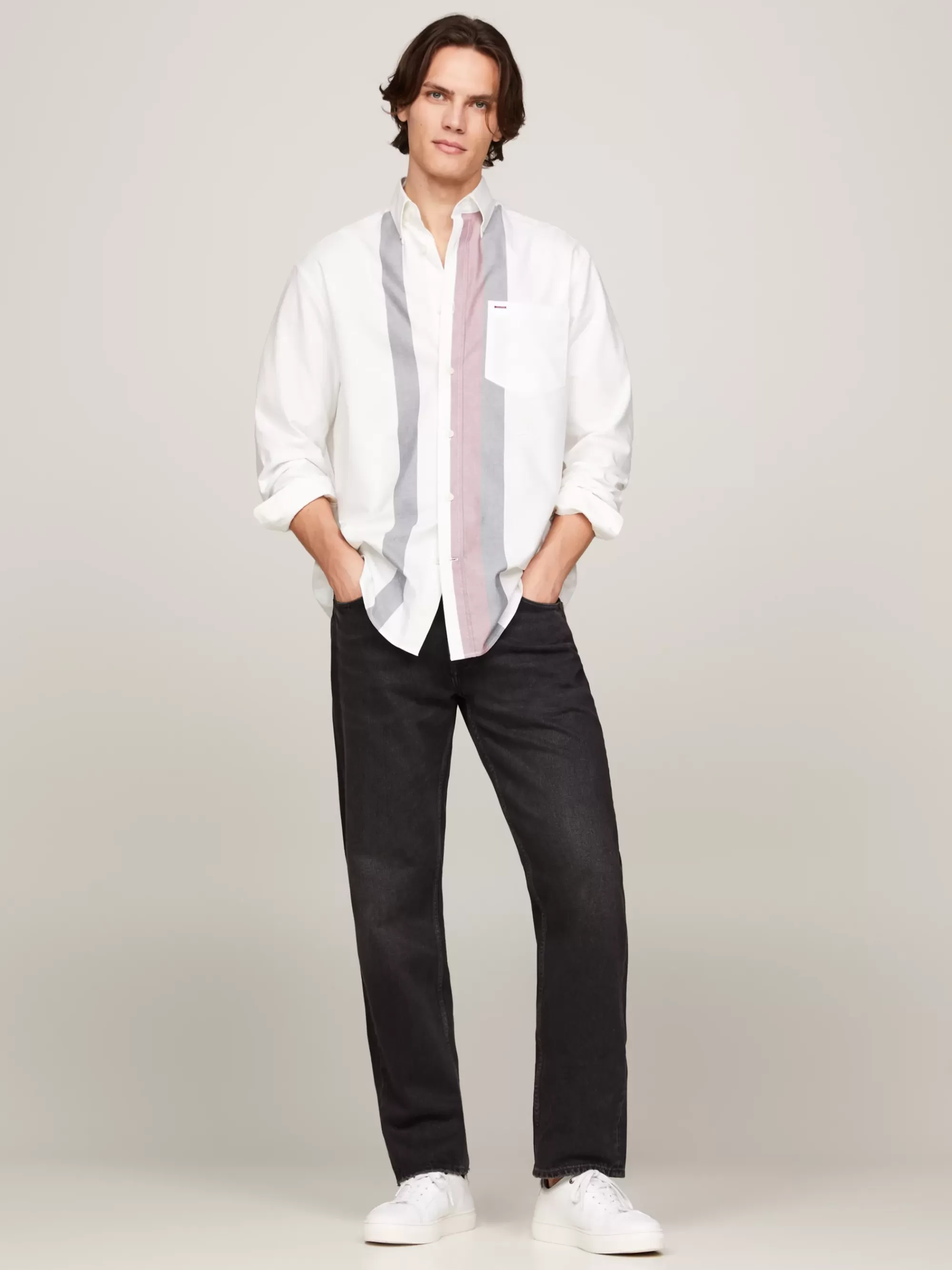 Jeans*Tommy Hilfiger Moore Straight Tapered Zwarte Jeans HAINES BLACK