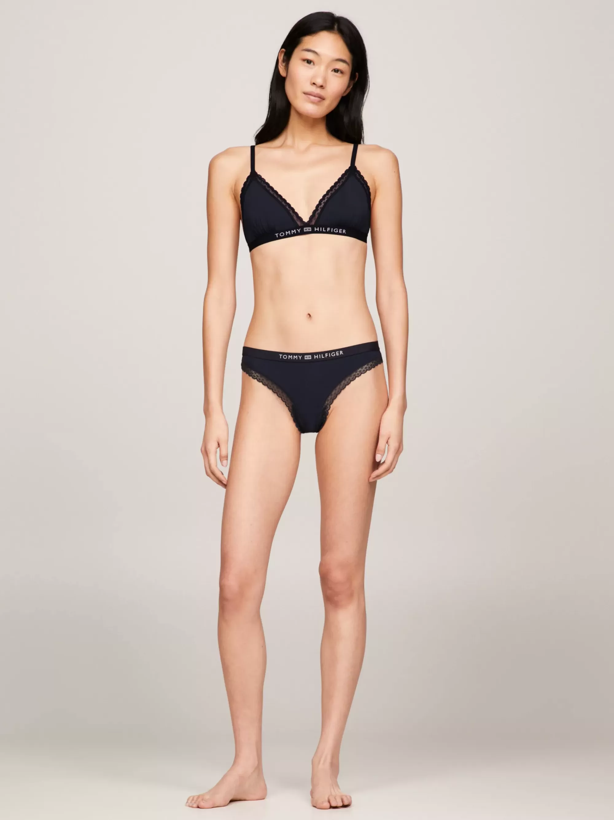 Bh's | Lingerie*Tommy Hilfiger Niet-gevoerde Triangel-bh Met Kant DESERT SKY