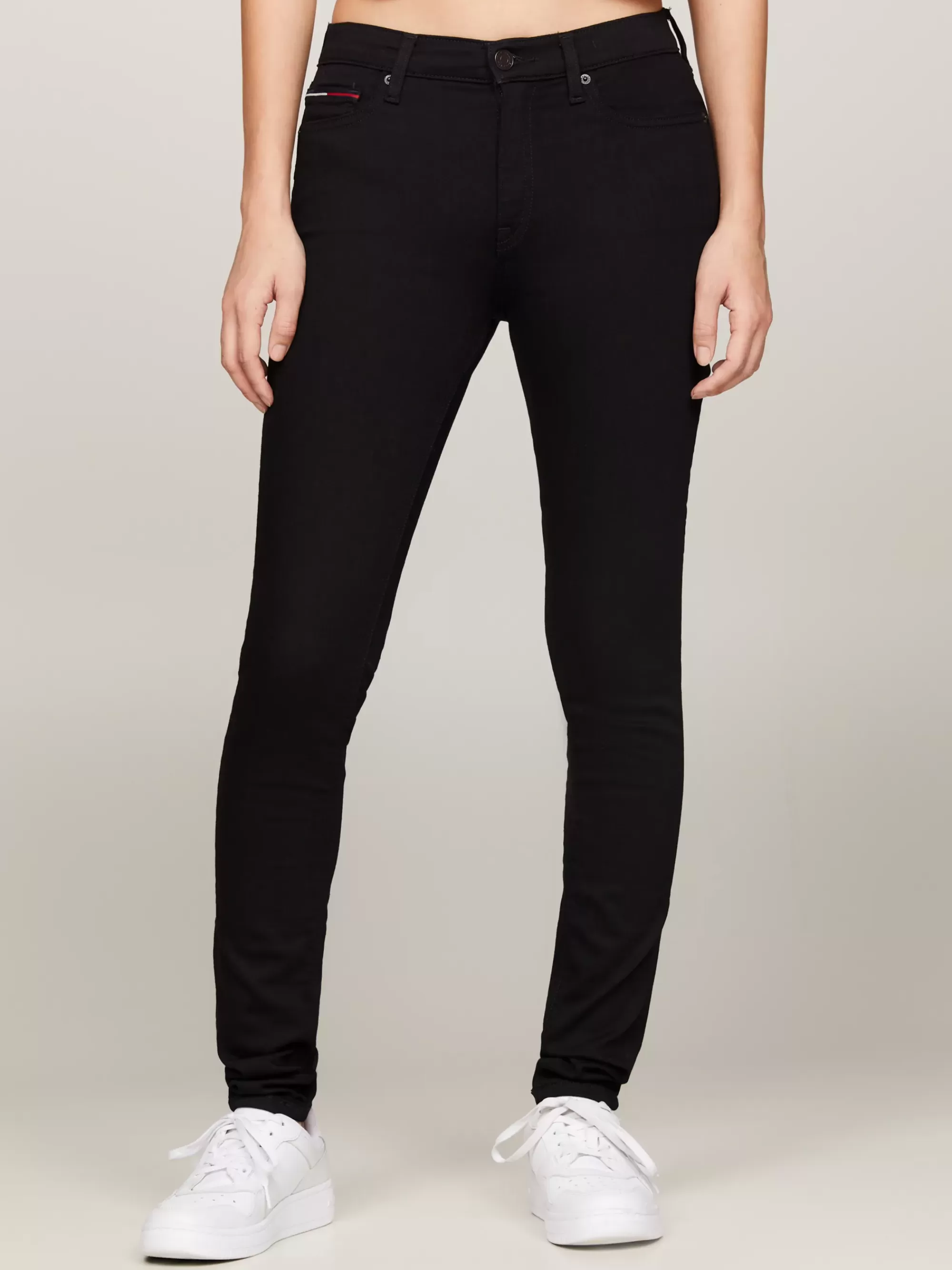 Jeans*Tommy Hilfiger Nora Medium Rise Skinny Jeans STATEN BLACK STRETCH