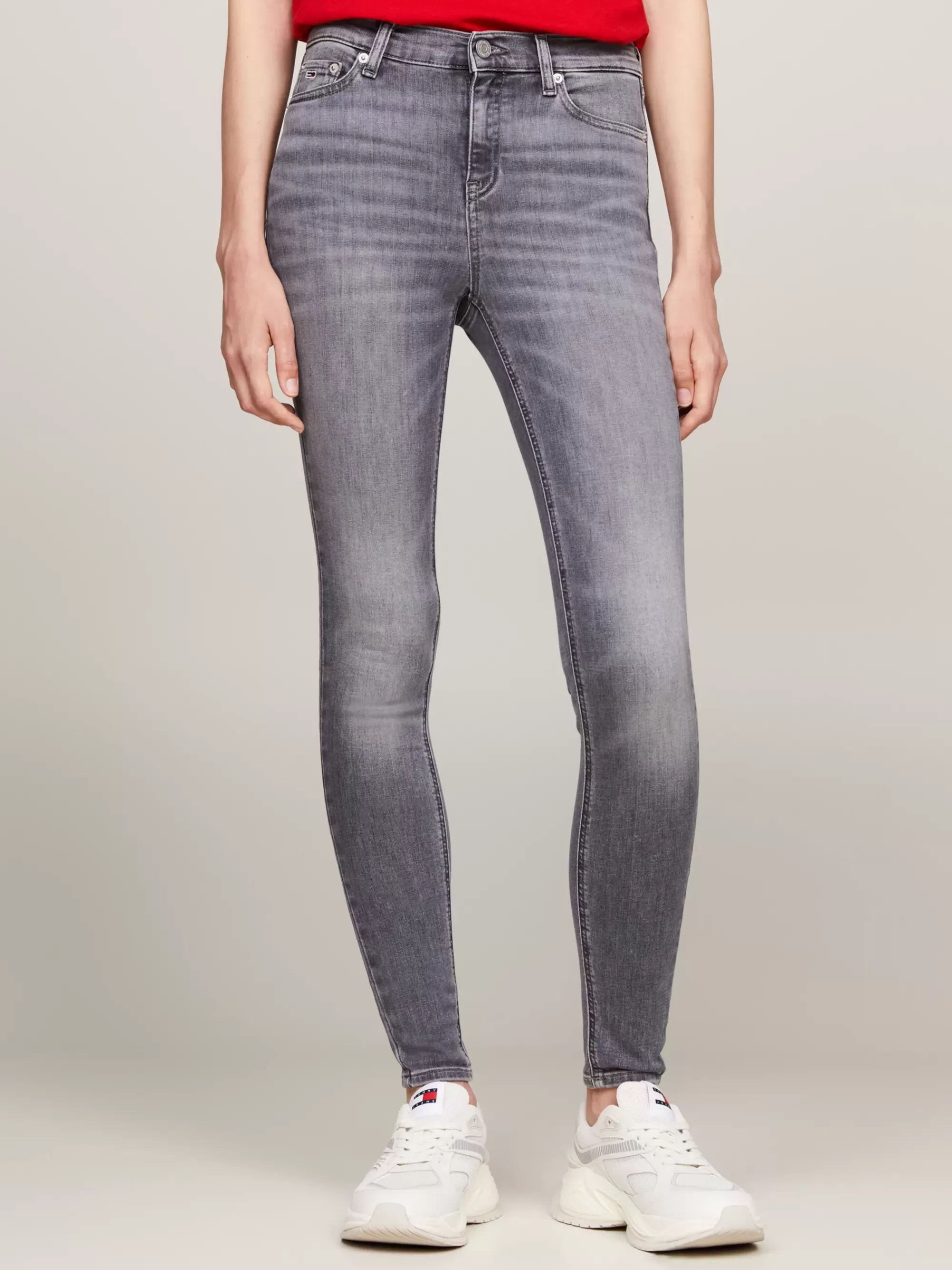 Jeans*Tommy Hilfiger Nora Medium Rise Skinny Jeans Met Fading DENIM BLACK