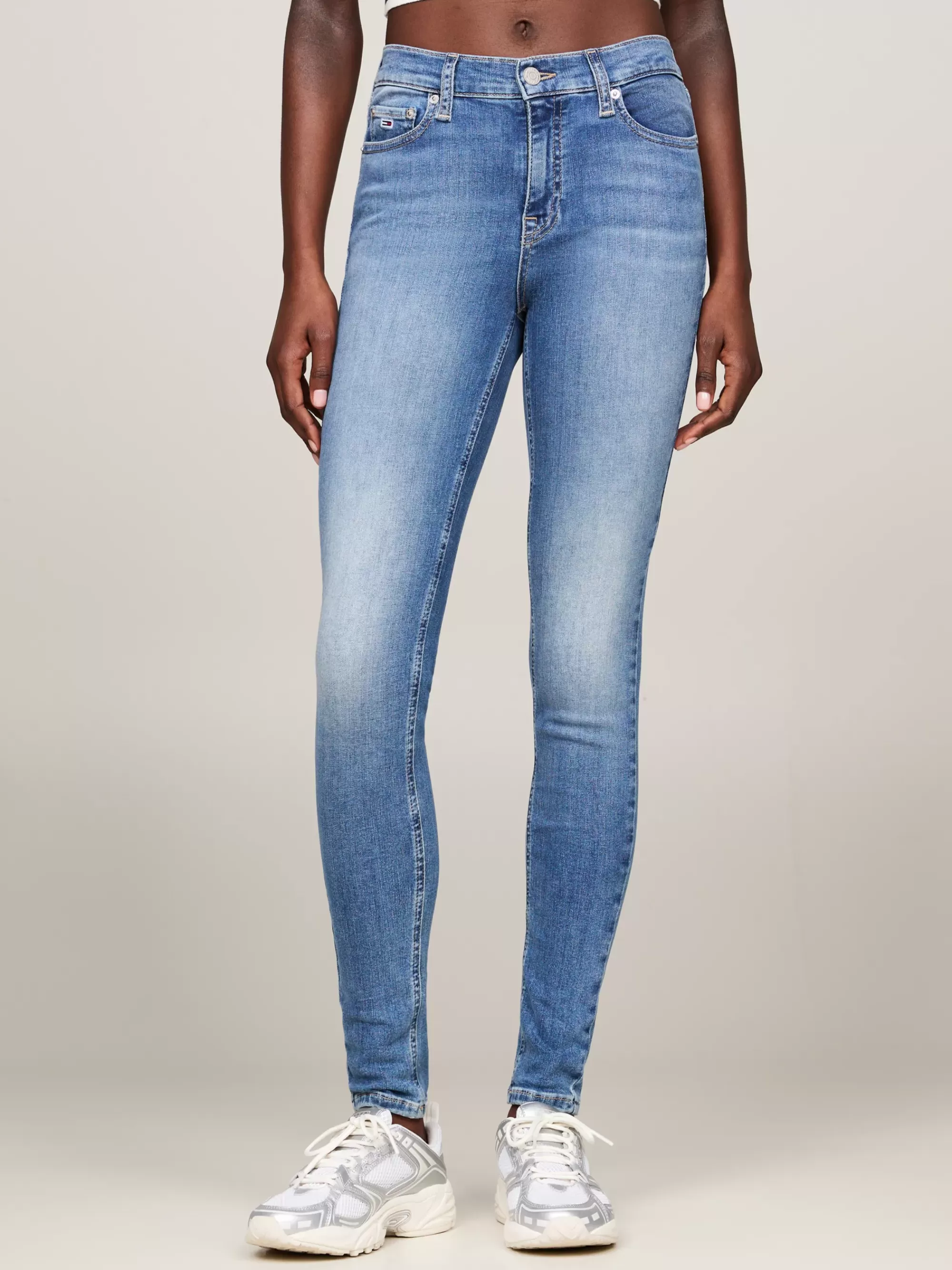 Jeans*Tommy Hilfiger Nora Medium Rise Skinny Jeans Met Fading DENIM MEDIUM