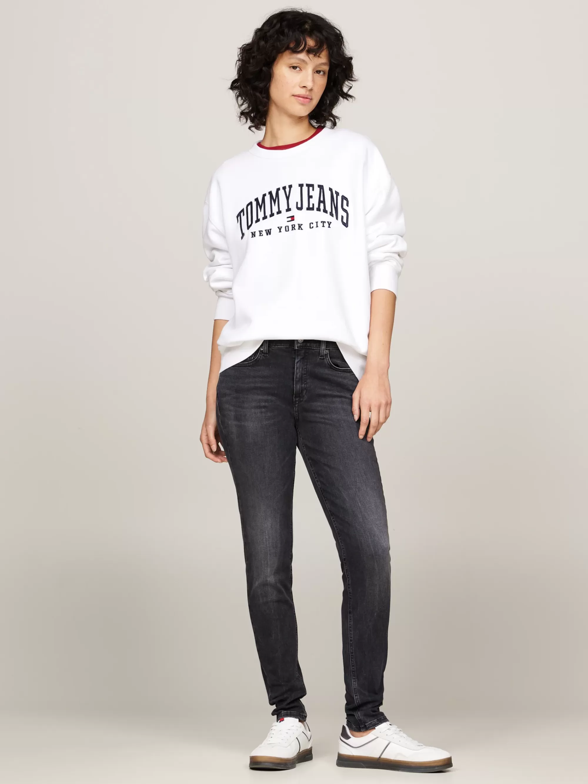 Jeans*Tommy Hilfiger Nora Medium Rise Skinny Jeans Met Fading DENIM BLACK