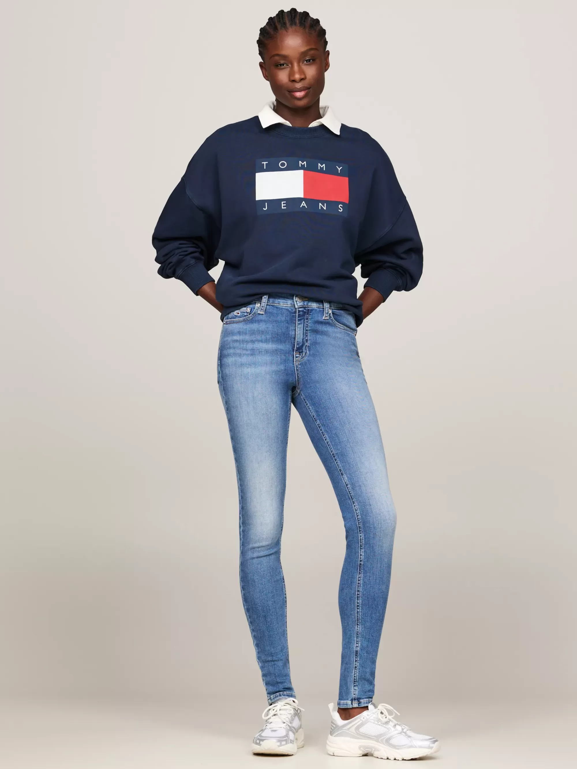Jeans*Tommy Hilfiger Nora Medium Rise Skinny Jeans Met Fading DENIM MEDIUM