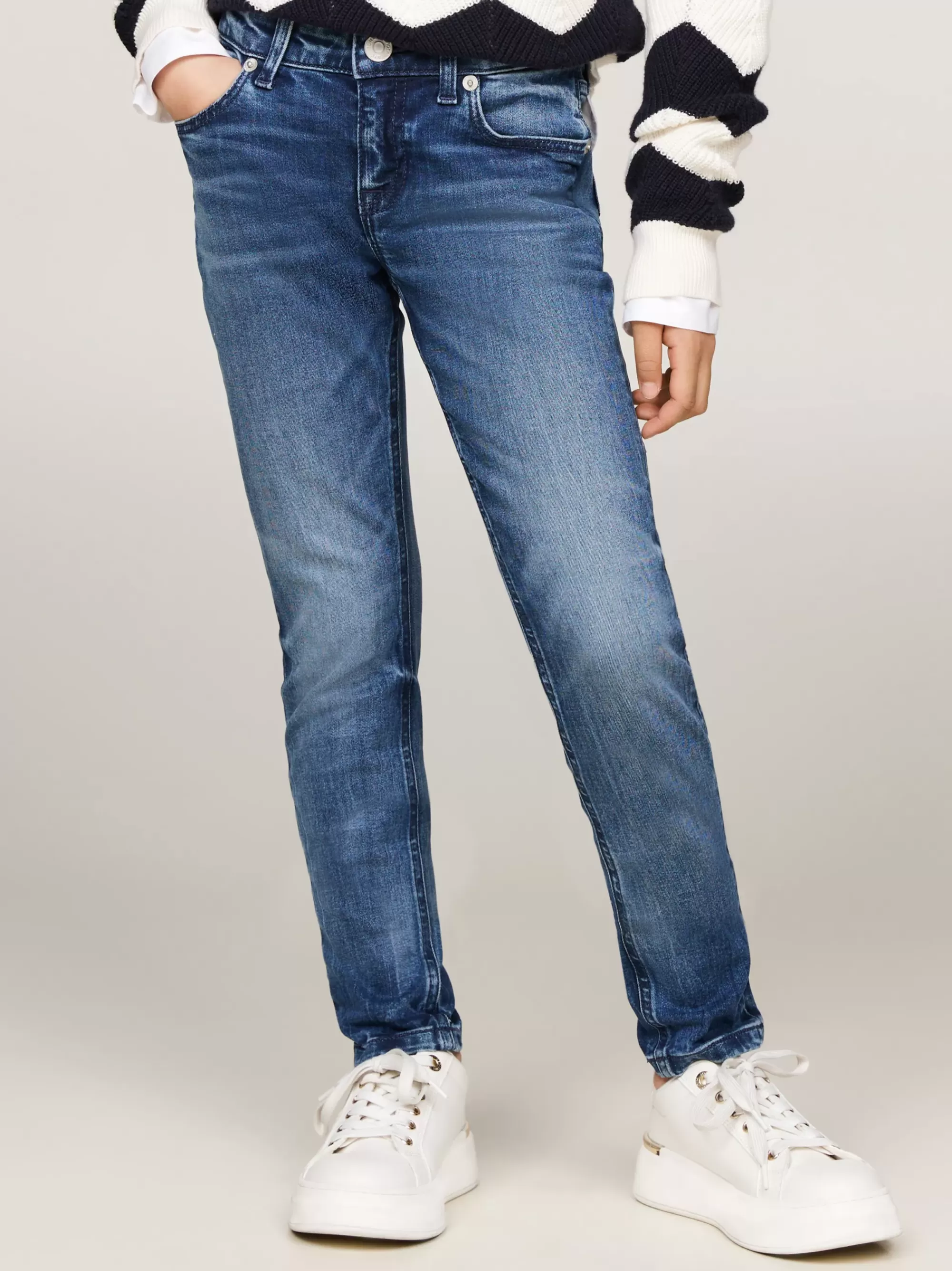 Jeans*Tommy Hilfiger Nora Skinny Jeans Met Donkere Wassing En Fading MIDBLUE