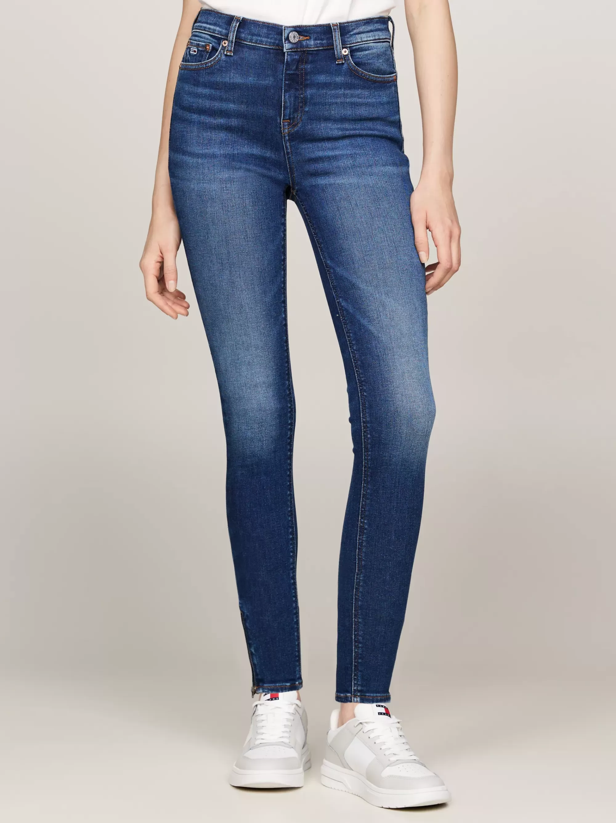 Jeans*Tommy Hilfiger Nora Skinny Jeans Met Rits Bij De Zoom DENIM MEDIUM