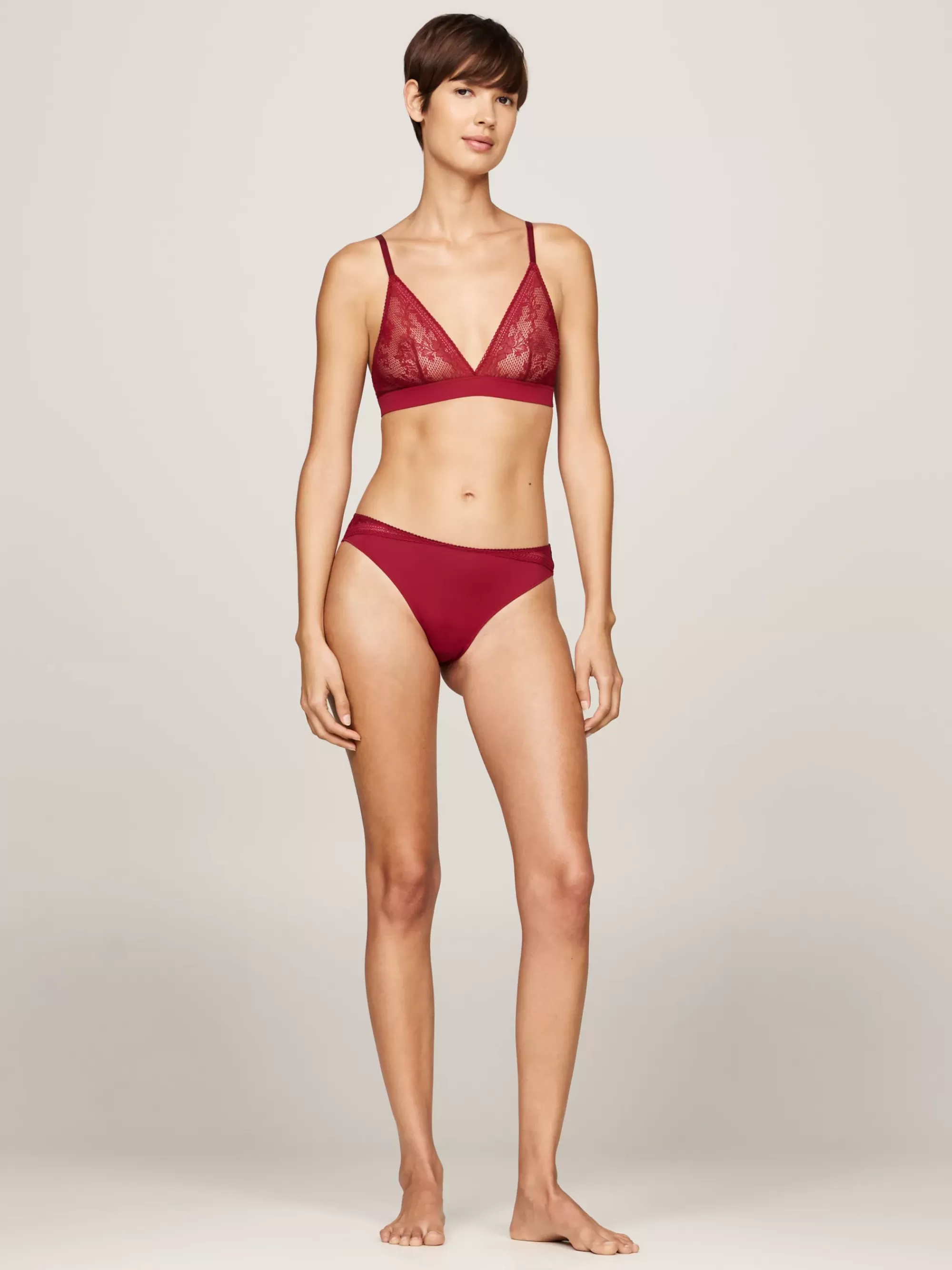 Bh's | Lingerie*Tommy Hilfiger Ongevoerde Triangel-bh Van Kant ROUGE