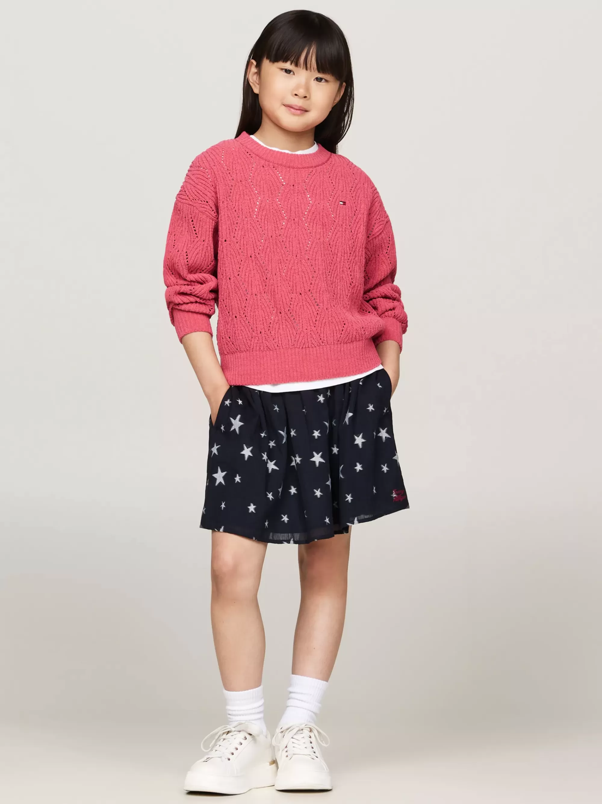 Truien & Vesten*Tommy Hilfiger Opengebreide Relaxed Fit Trui Van Chenille HERITAGE PINK