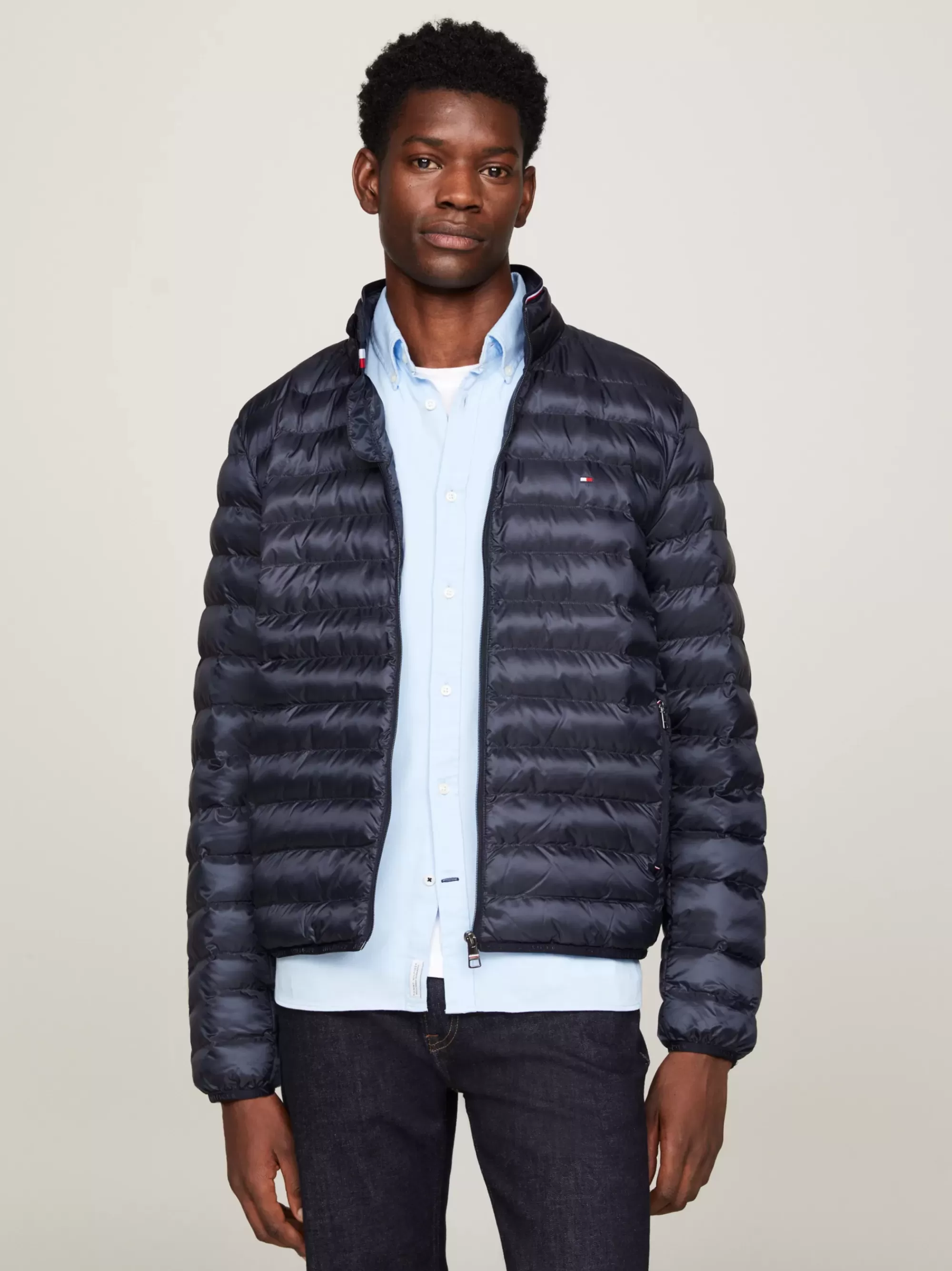 Jassen & Jacks*Tommy Hilfiger Opvouwbaar Waterafstotend Gewatteerd Jack DESERT SKY