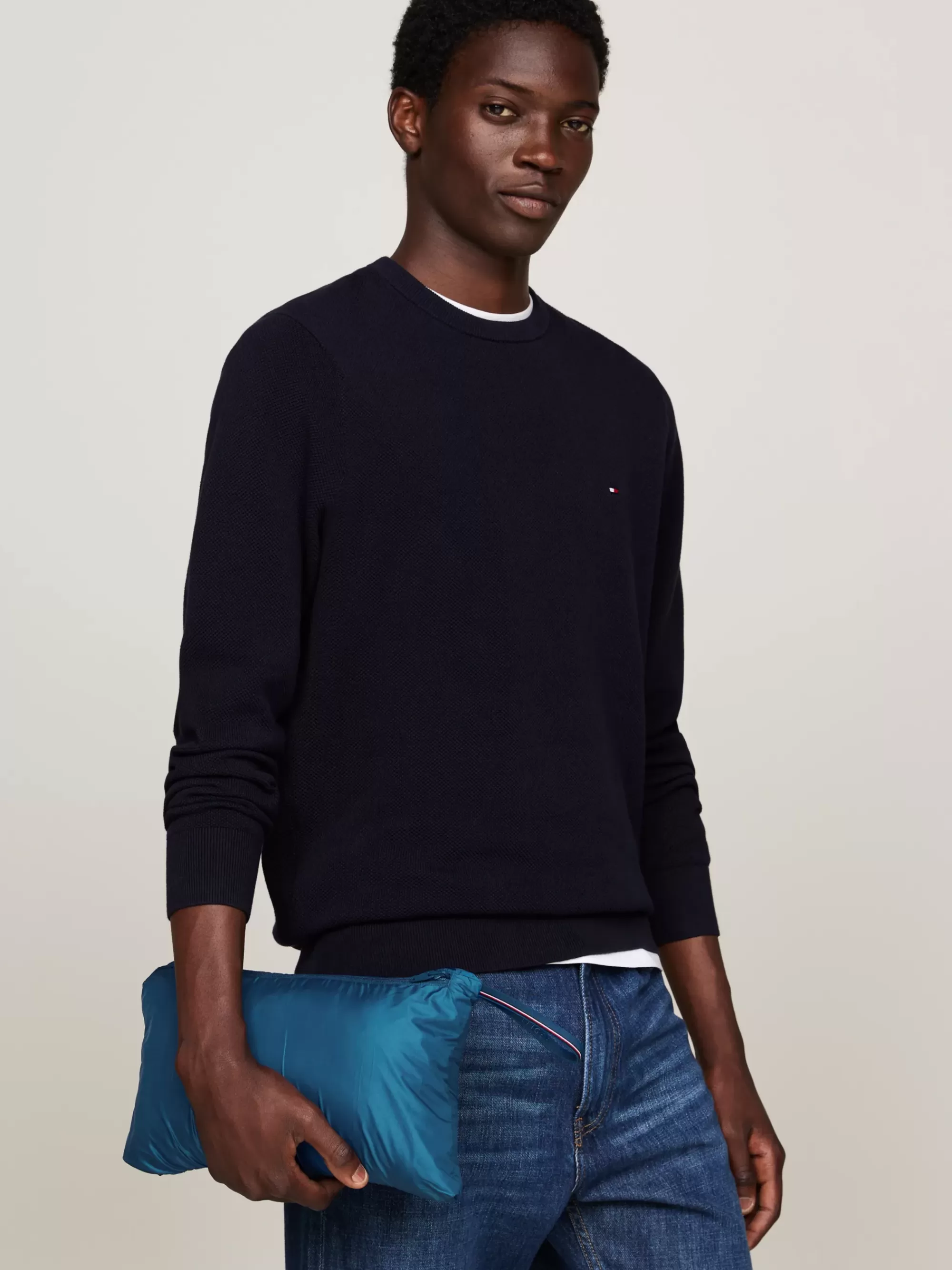Jassen & Jacks*Tommy Hilfiger Opvouwbaar Waterafstotend Gewatteerd Jack DEEP INDIGO