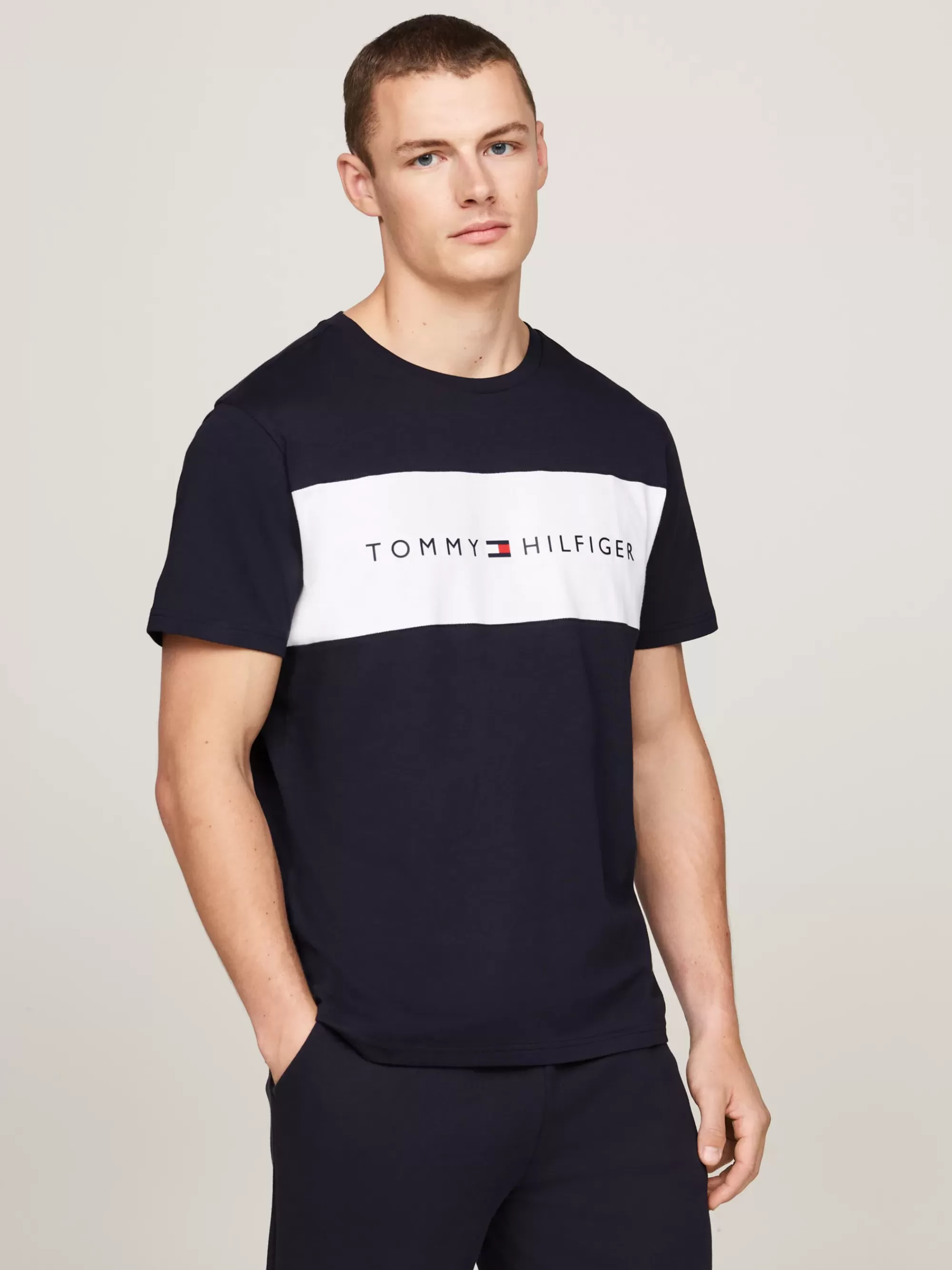 Loungewear*Tommy Hilfiger Original Colour-blocked Lounge T-shirt DESERT SKY