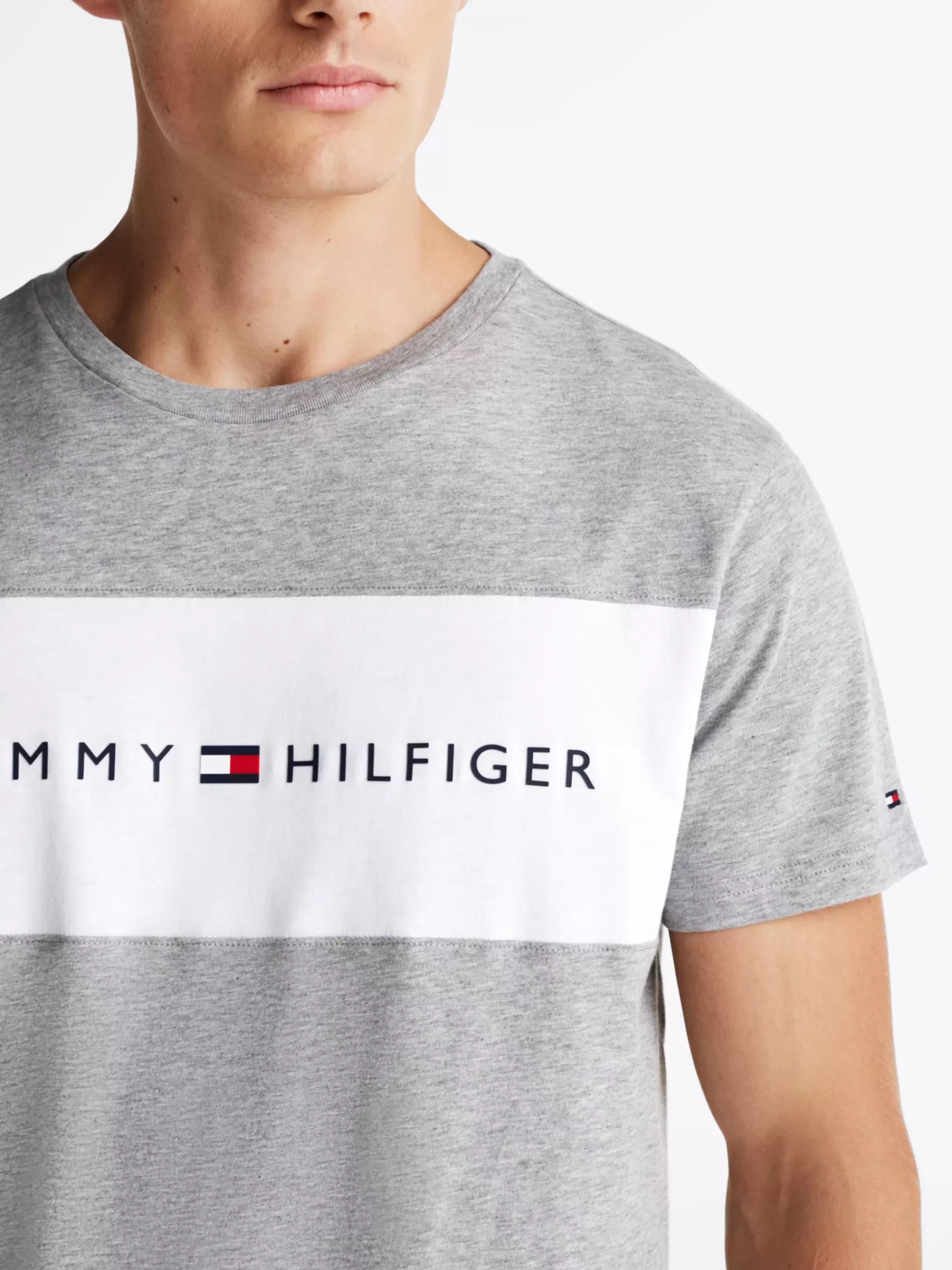 Loungewear*Tommy Hilfiger Original Colour-blocked Lounge T-shirt LIGHT GREY HEATHER
