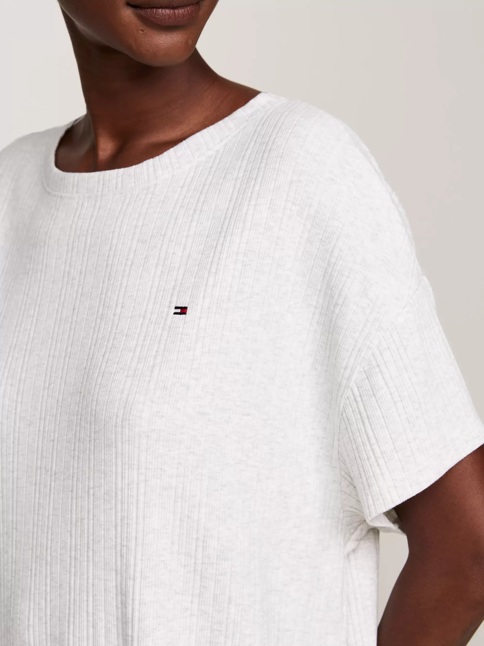 Pyjama's & Nachtkleding | Loungewear*Tommy Hilfiger Original Geribd Jersey Nachthemd ICE GREY HEATHER