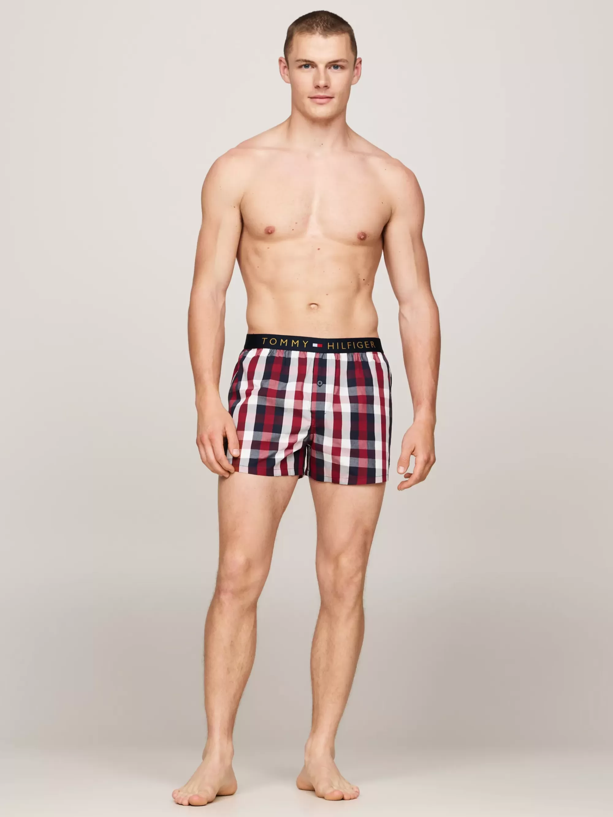 Boxershorts | Ondergoed*Tommy Hilfiger Original Geweven Boxershort Met Print HERITAGE CHECK MIDI ROUGE