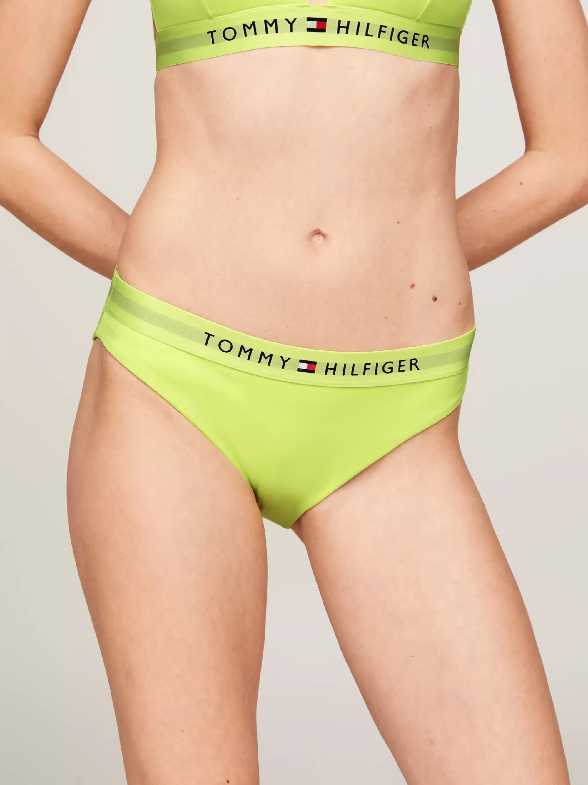 Swimwear*Tommy Hilfiger Original Hipster Bikinibroekje Met Logo FADED LIME