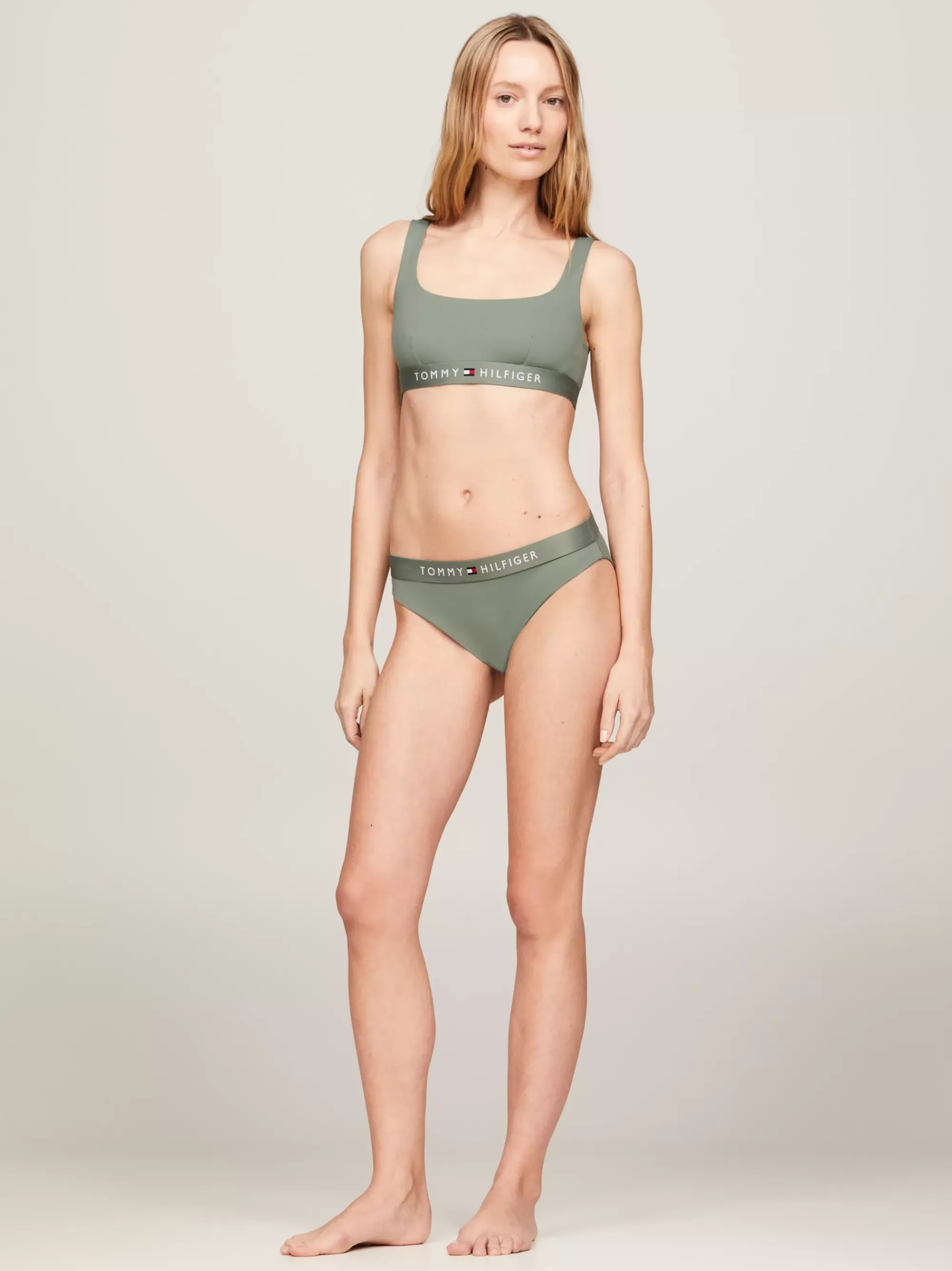 Swimwear | Curve Mode & Inclusieve Maten*Tommy Hilfiger Original Hipster Bikinibroekje Met Logo STONEWASH GREEN