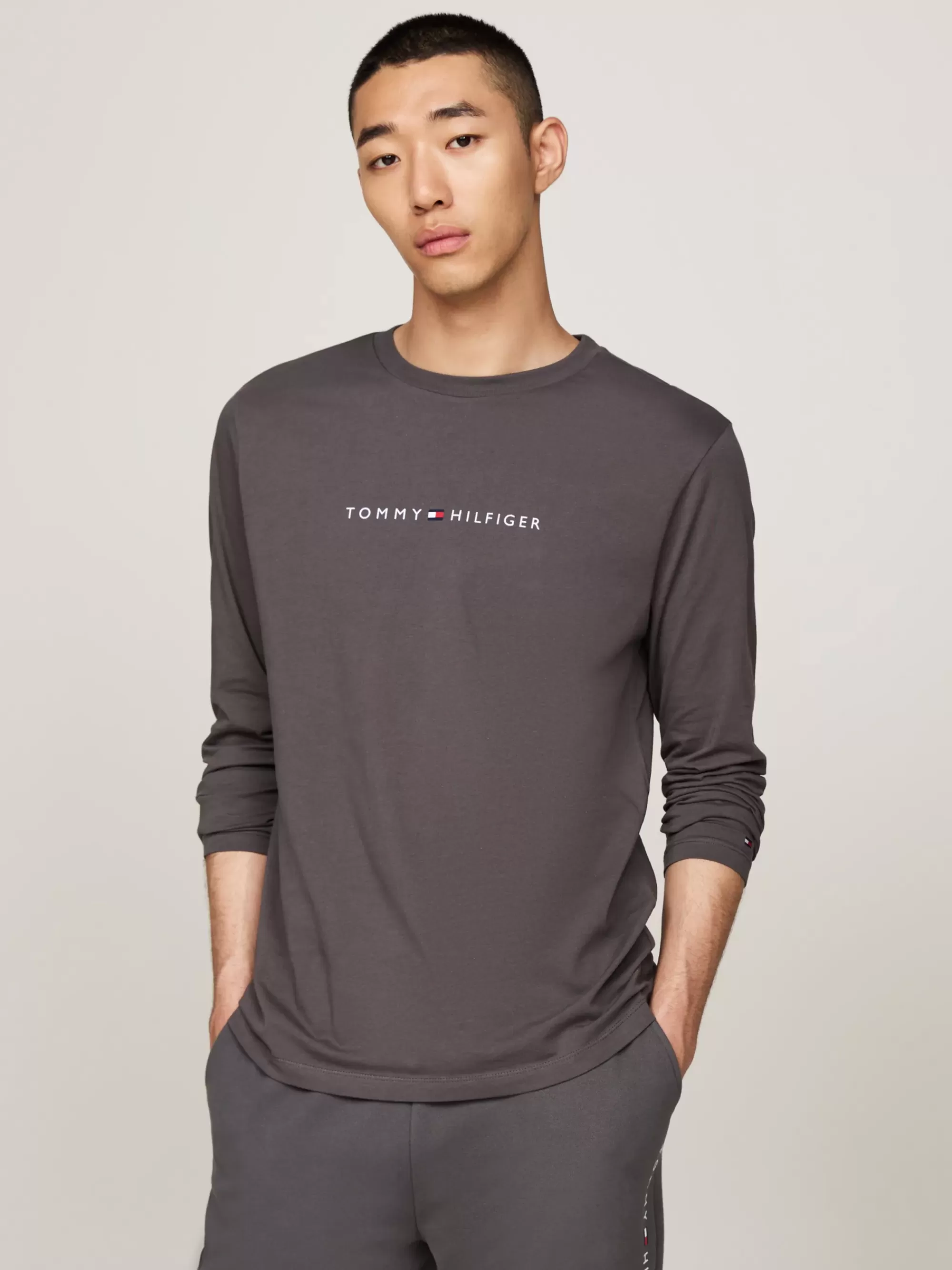 Loungewear*Tommy Hilfiger Original Longsleeve Lounge-T-shirt DARK ASH
