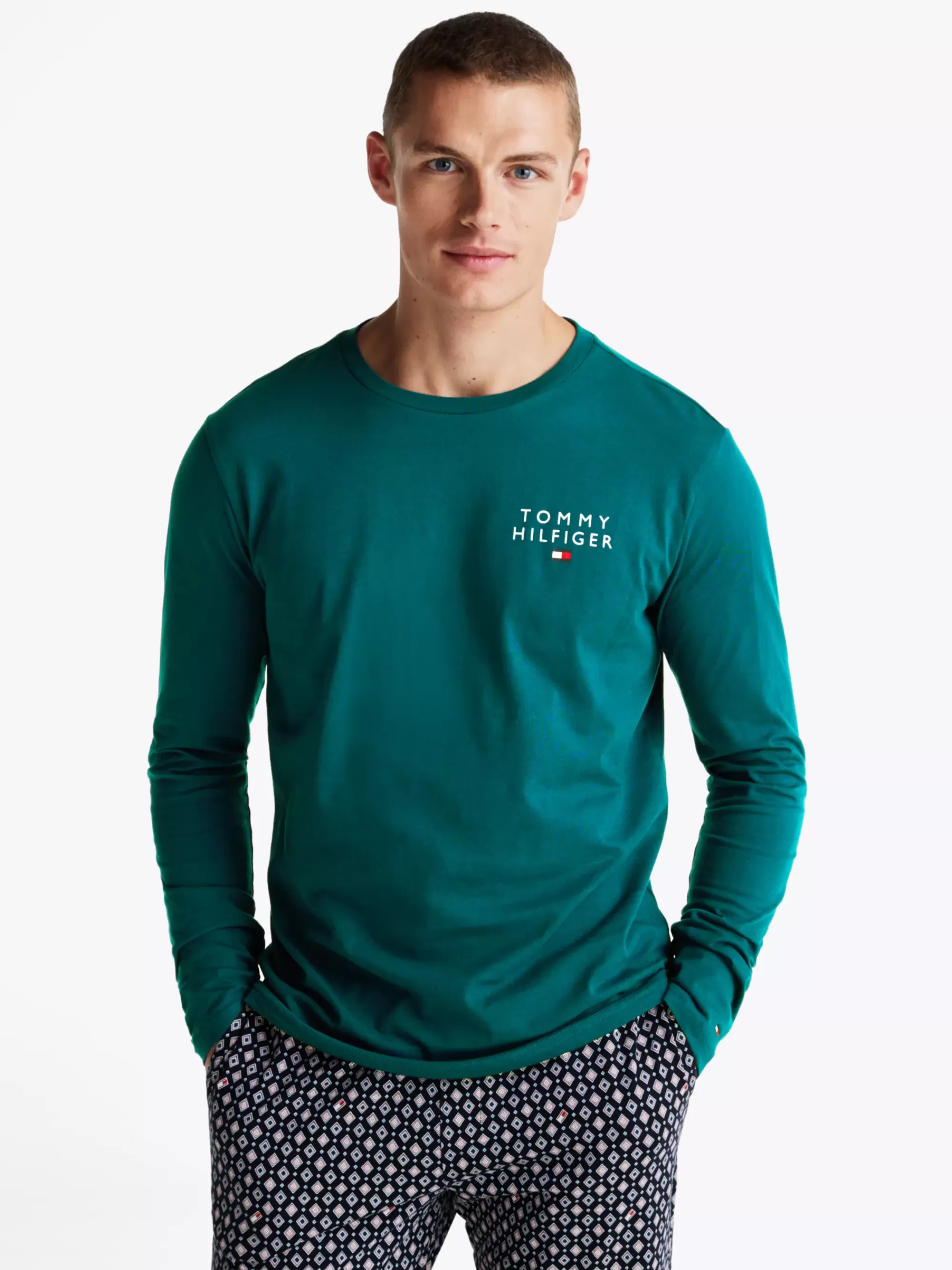 Loungewear*Tommy Hilfiger Original Longsleeve Lounge-T-shirt MIDNIGHT TURQUOISE