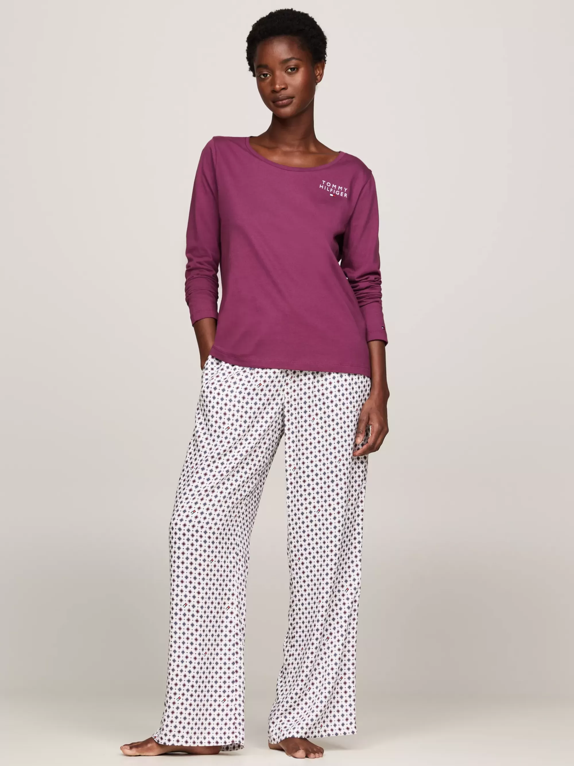 Loungewear*Tommy Hilfiger Original Longsleeve Pyjama-T-shirt HERITAGE PLUM