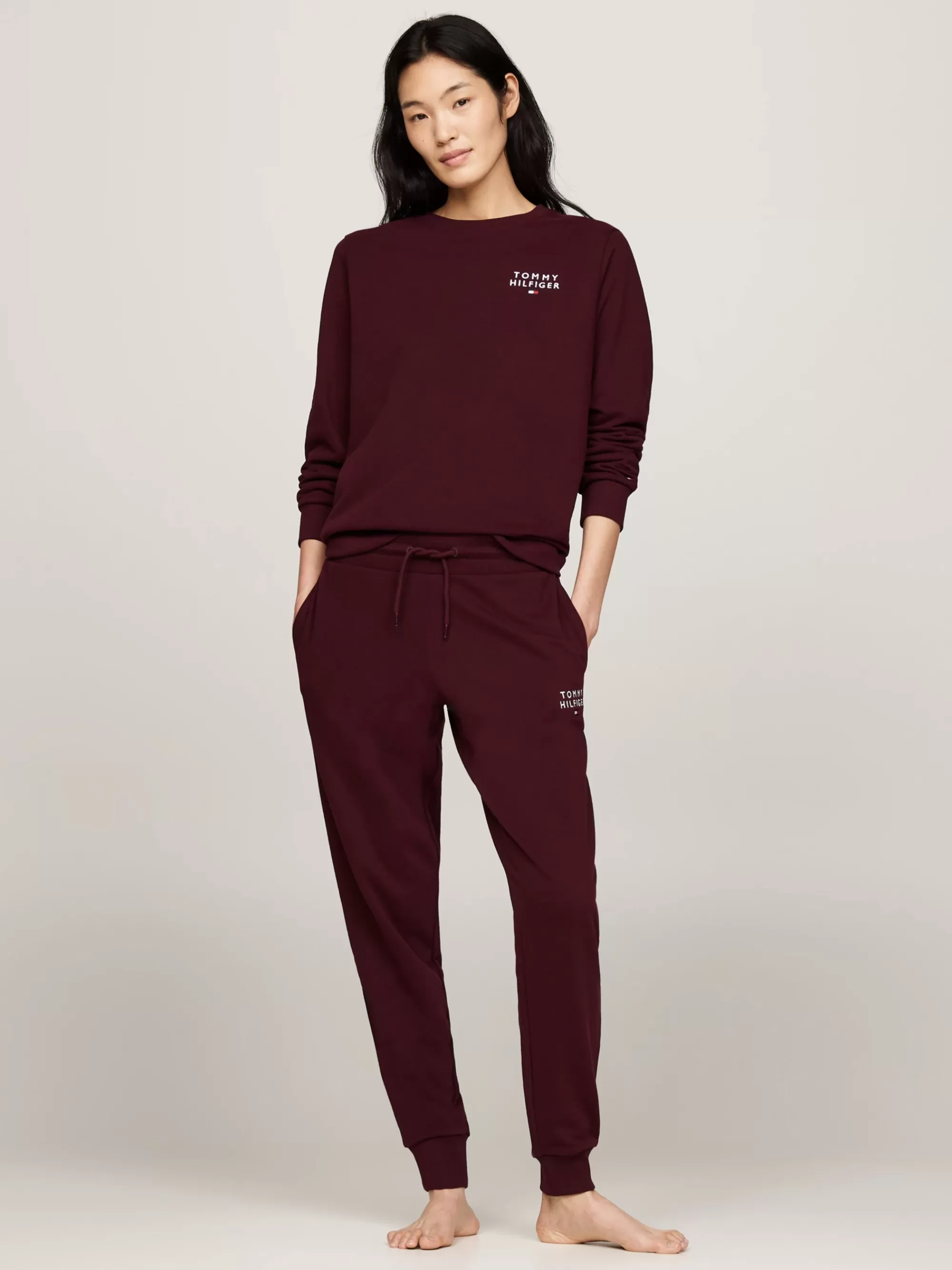 Loungewear*Tommy Hilfiger Original Loungejogger Met Ribgebreide Boorden DEEP BURGUNDY