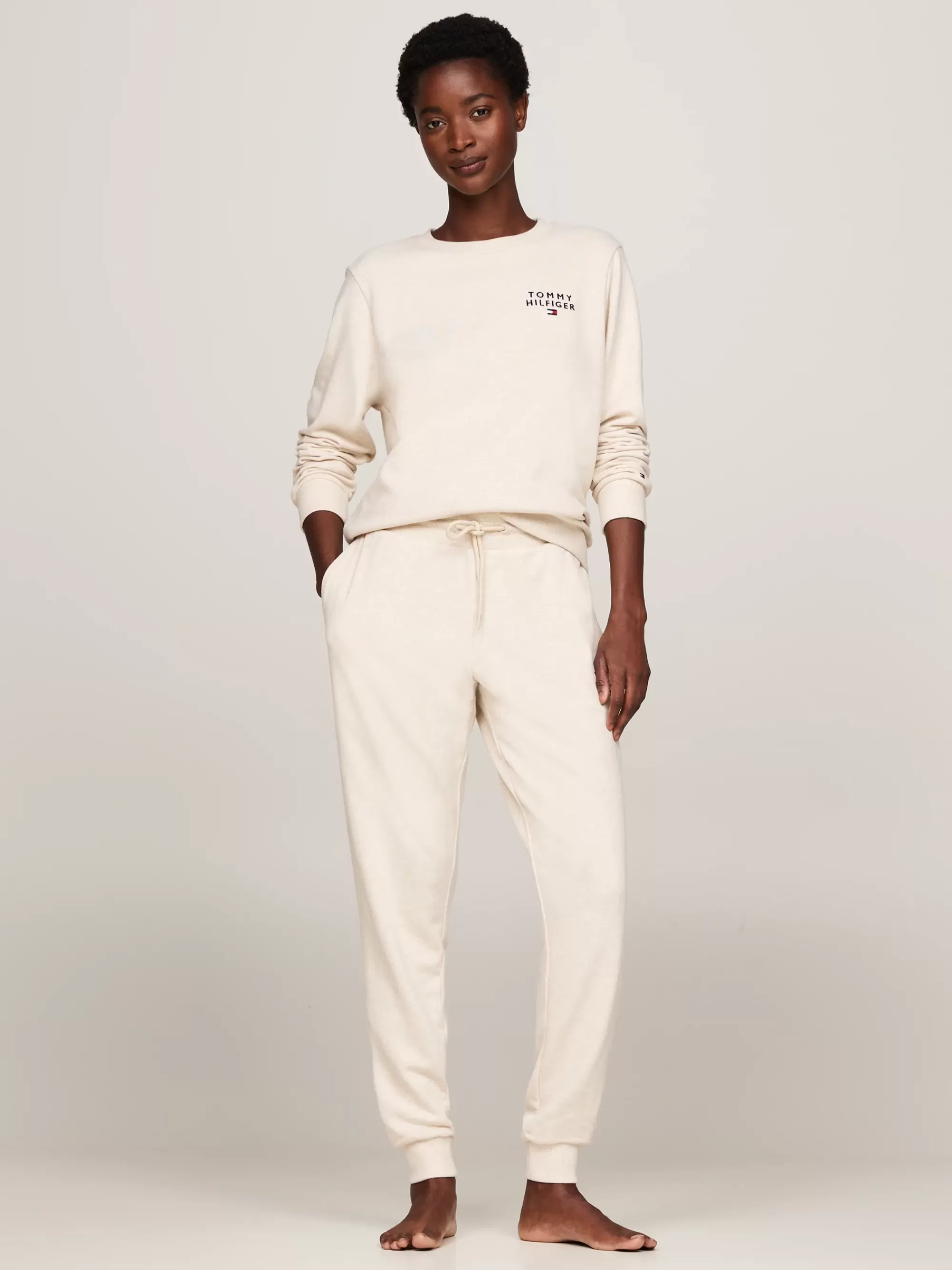 Loungewear*Tommy Hilfiger Original Loungejogger Met Ribgebreide Boorden HEATHERED OAT