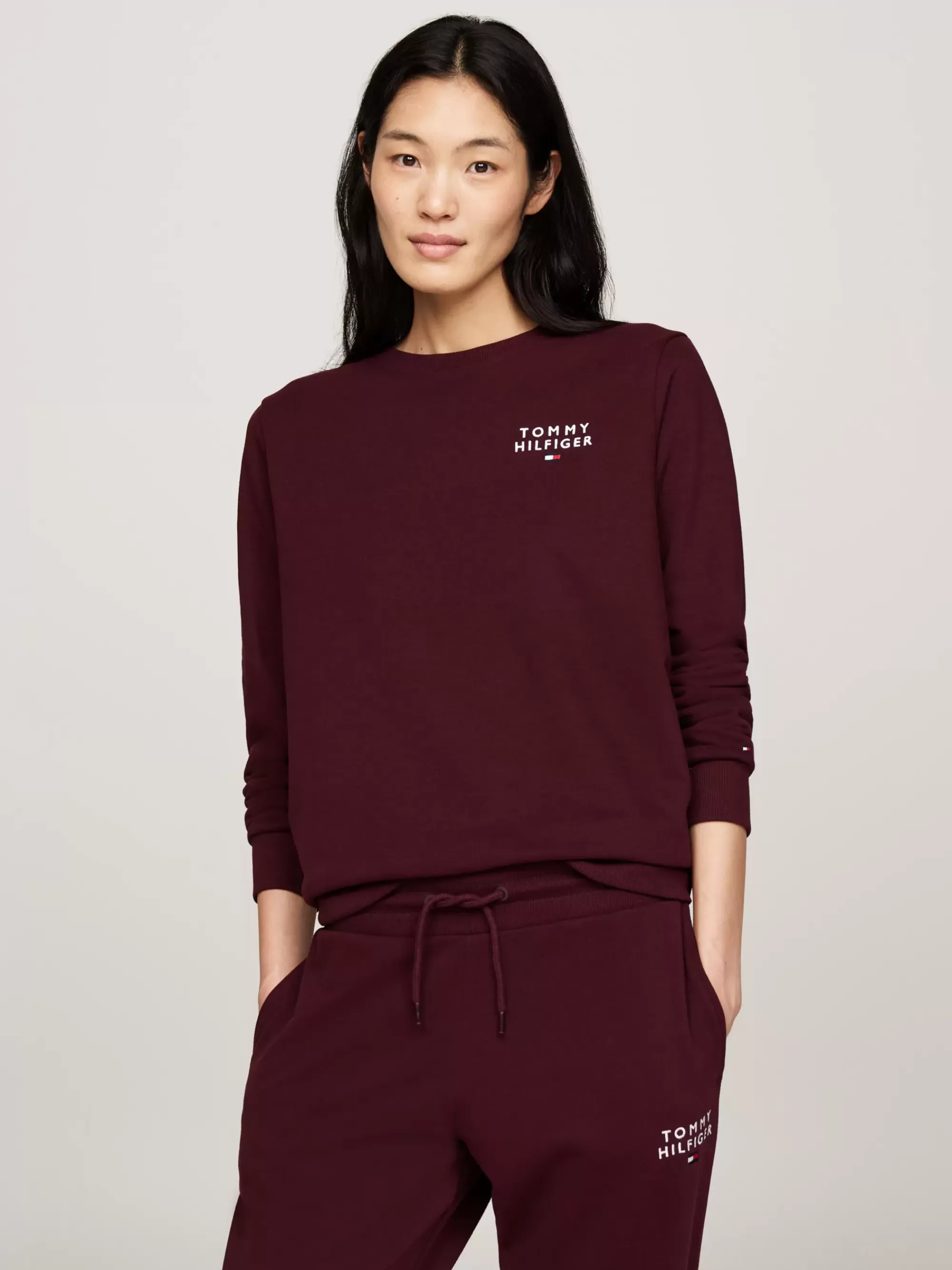 Loungewear*Tommy Hilfiger Original Lounge-sweatshirt Met Logo DEEP BURGUNDY