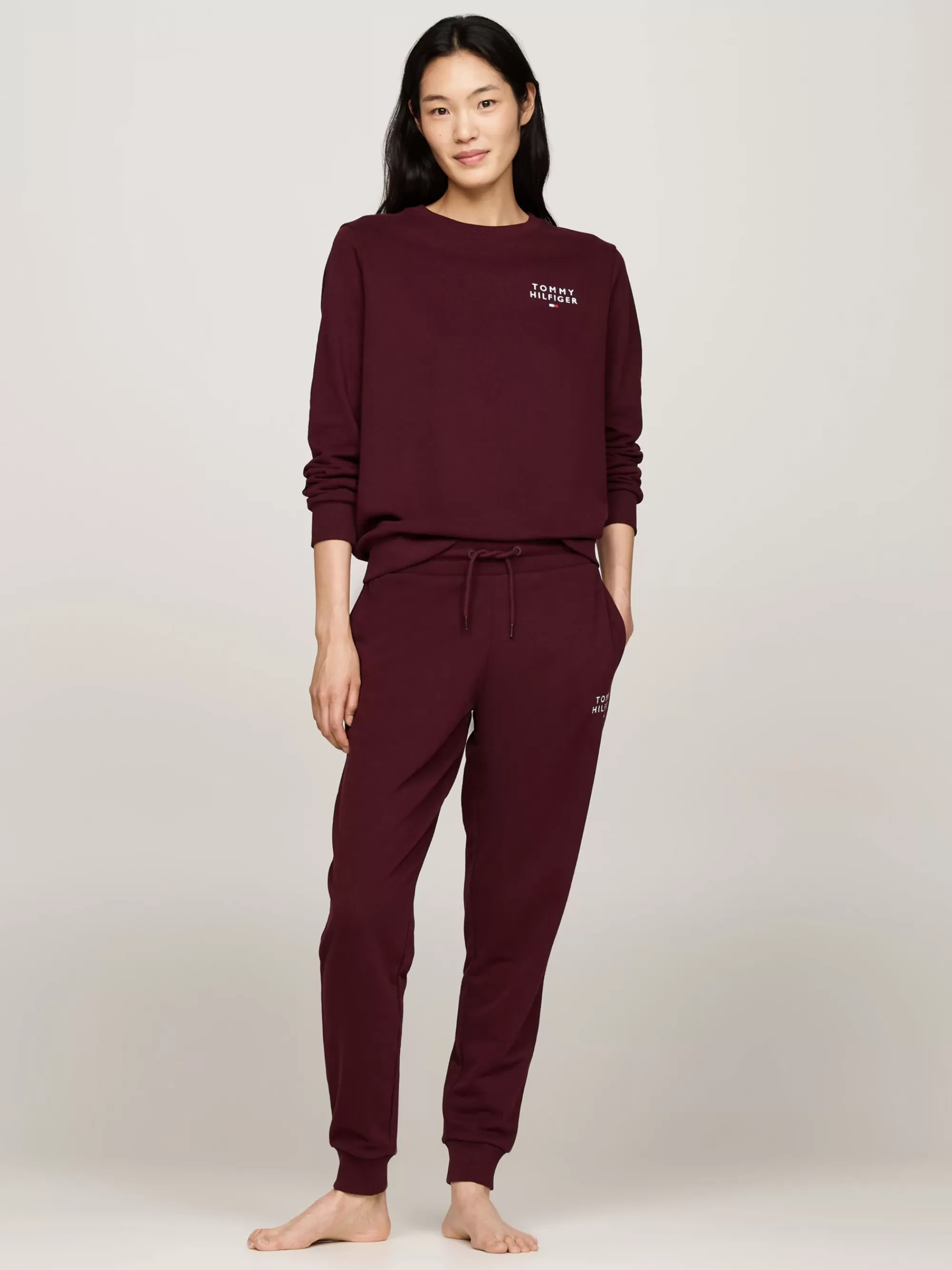 Loungewear*Tommy Hilfiger Original Lounge-sweatshirt Met Logo DEEP BURGUNDY