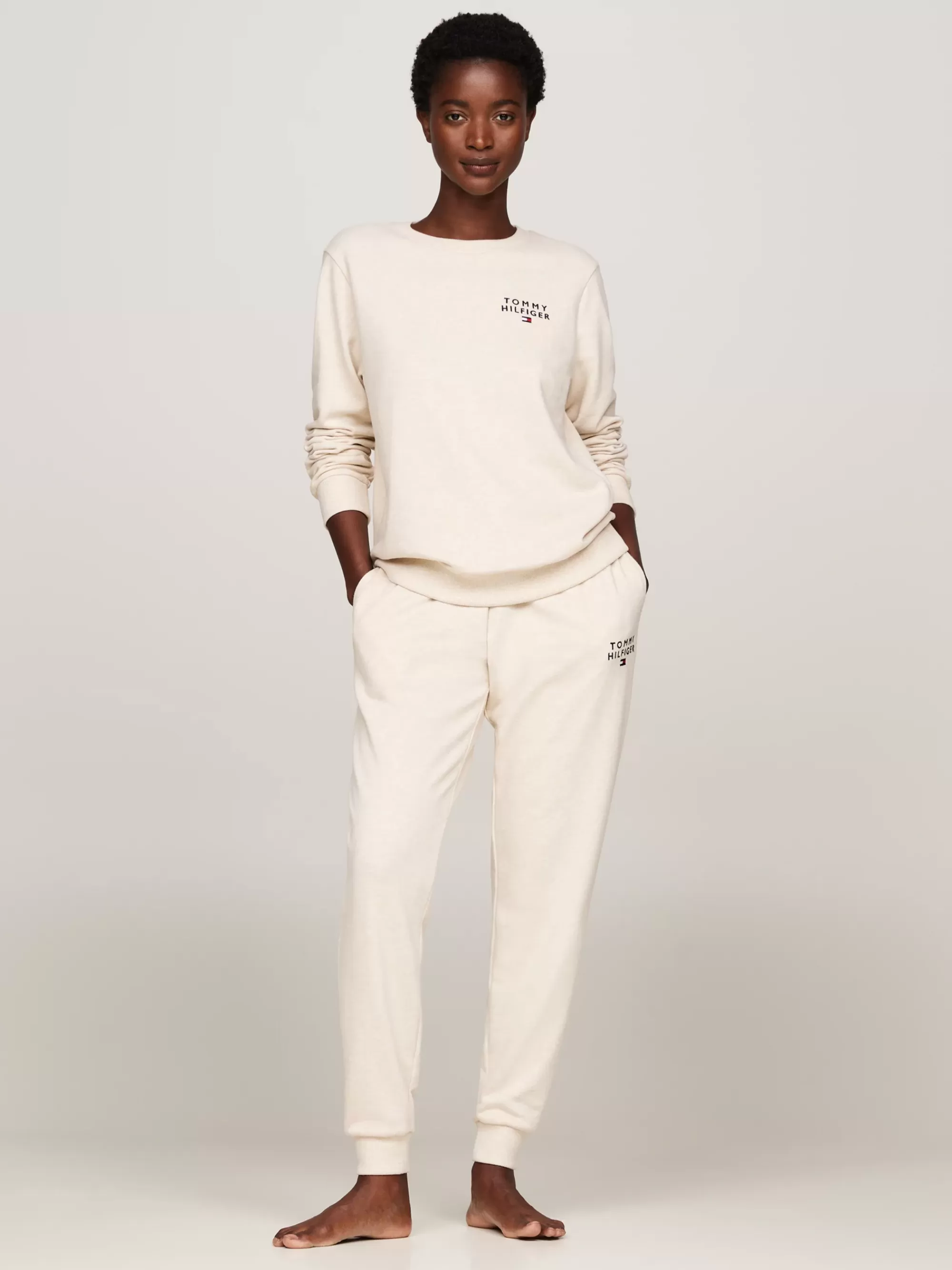 Loungewear*Tommy Hilfiger Original Lounge-sweatshirt Met Logo HEATHERED OAT