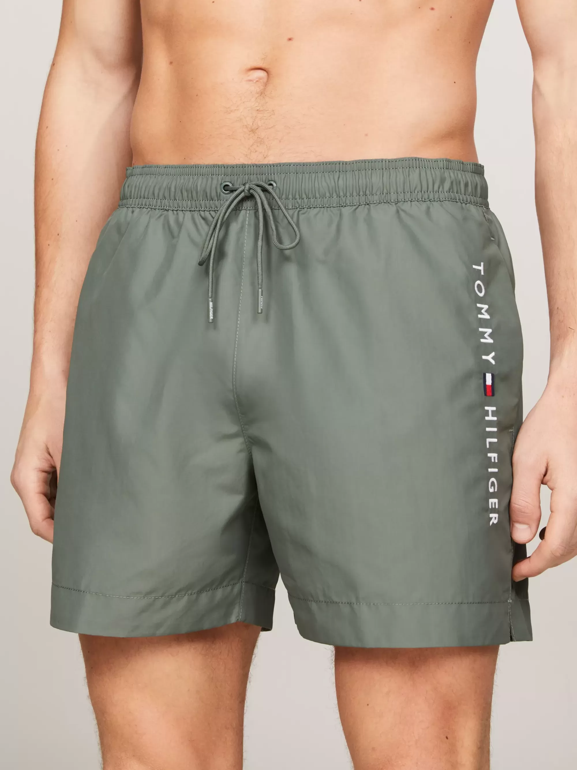 Zwemkleding*Tommy Hilfiger Original Medium Lange Zwemshort Met Trekkoord STONEWASH GREEN