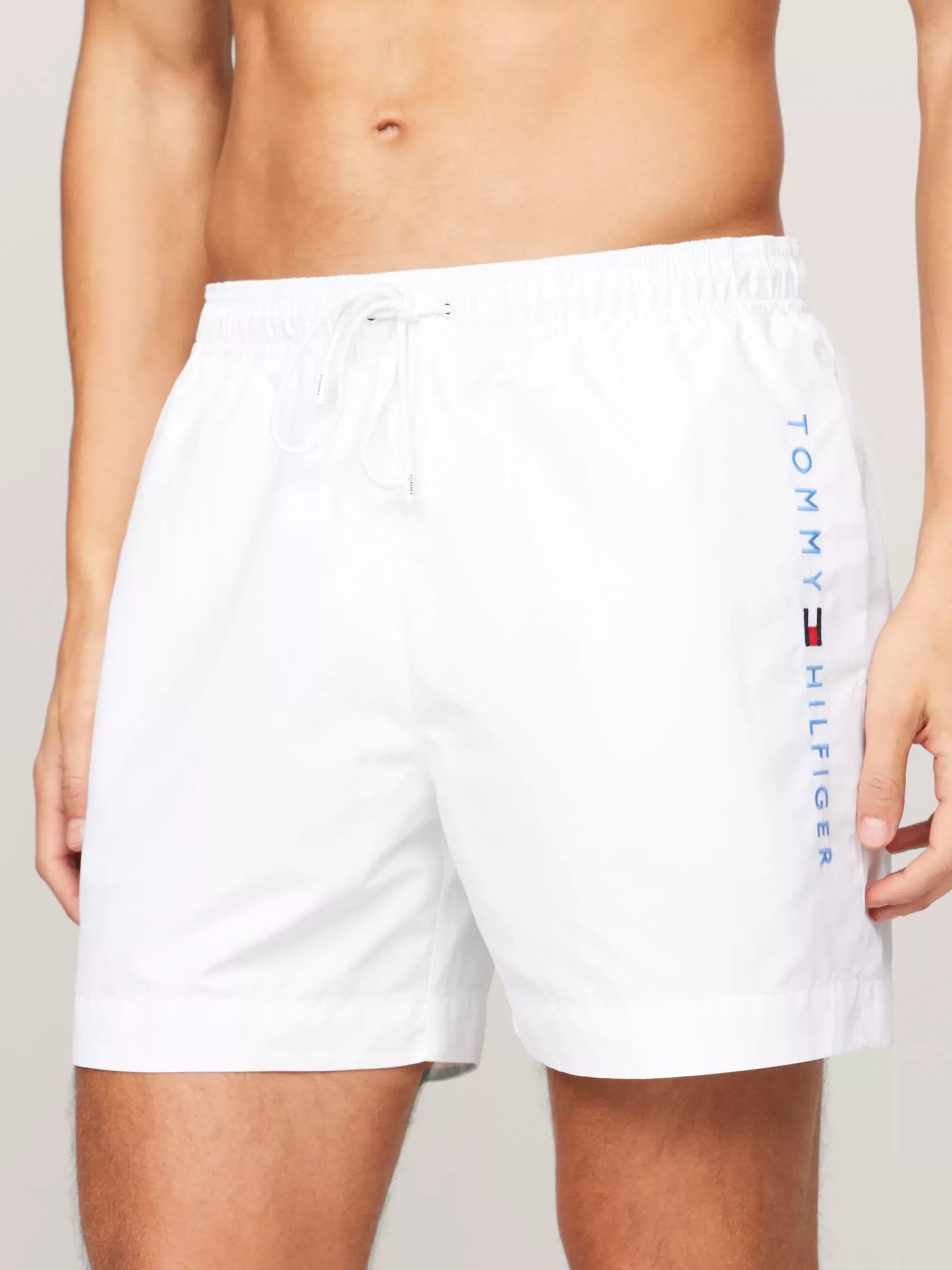 Zwemkleding*Tommy Hilfiger Original Medium Lange Zwemshort Met Trekkoord TH OPTIC WHITE