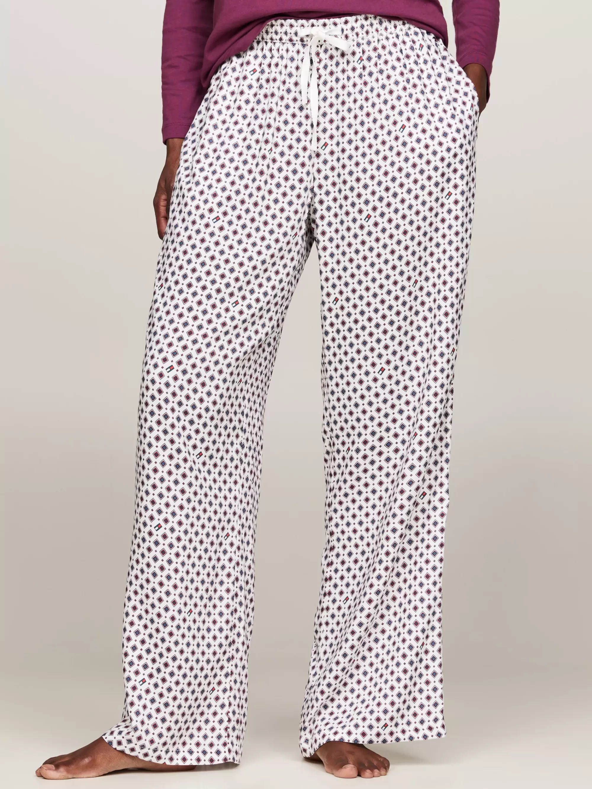 Loungewear*Tommy Hilfiger Original Pyjamabroek Met Trekkoord FOULARD ANCIENT WHITE