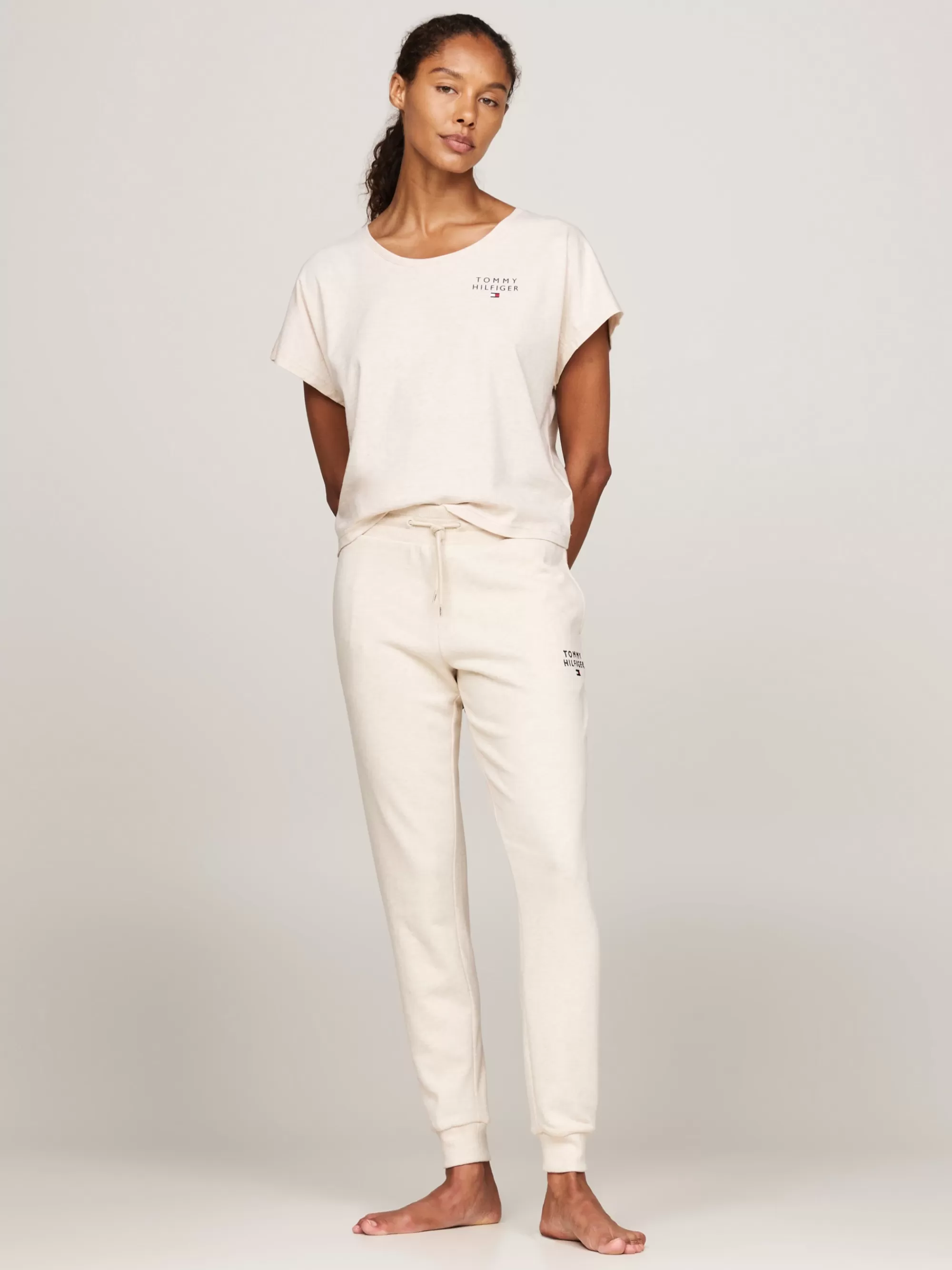 Loungewear*Tommy Hilfiger Original Pyjama-T-shirt Met Logo HEATHERED OAT
