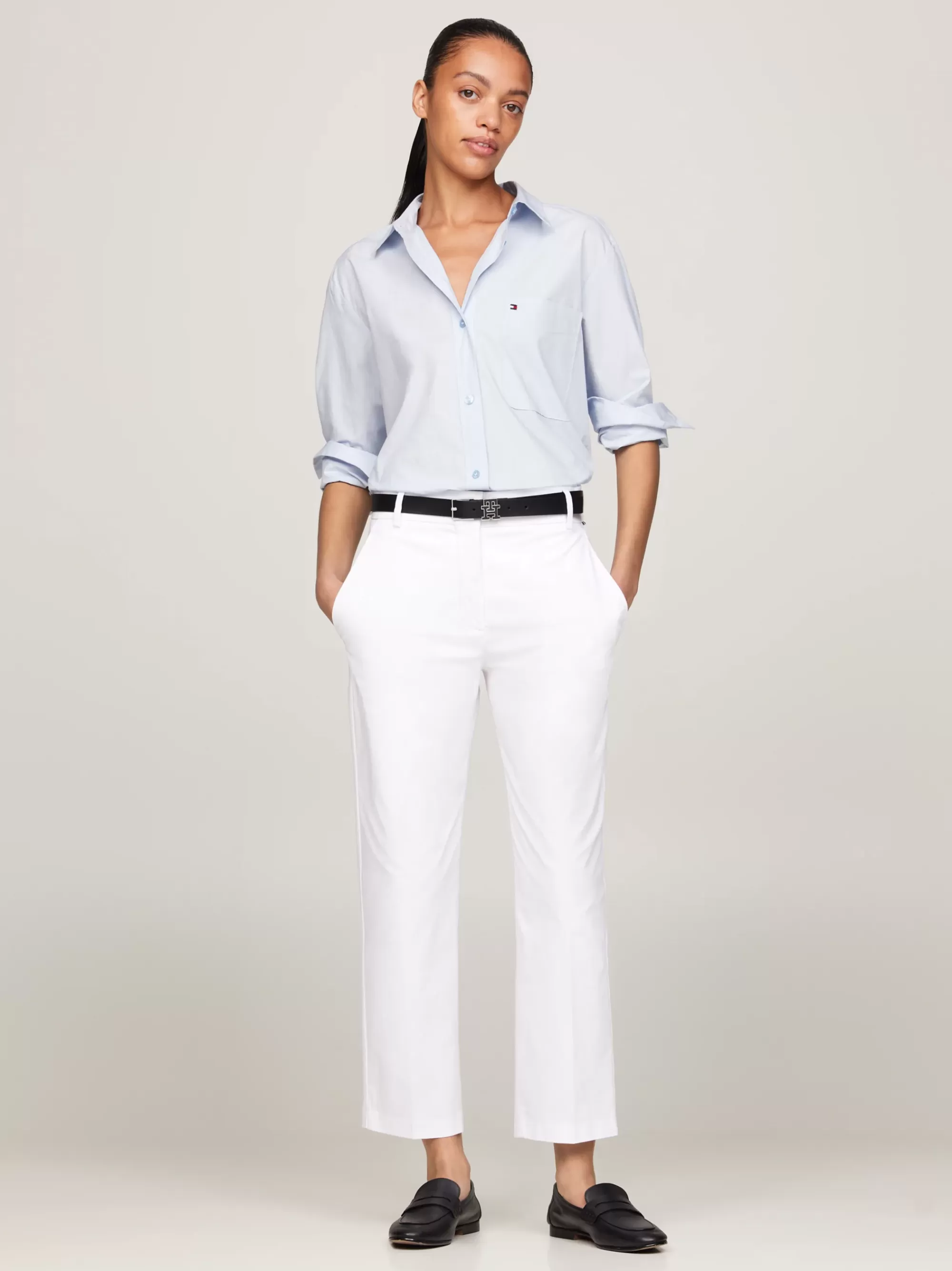 Blouses & Overhemden*Tommy Hilfiger Overhemd Met Borstzak En Geborduurde Vlag BREEZY BLUE