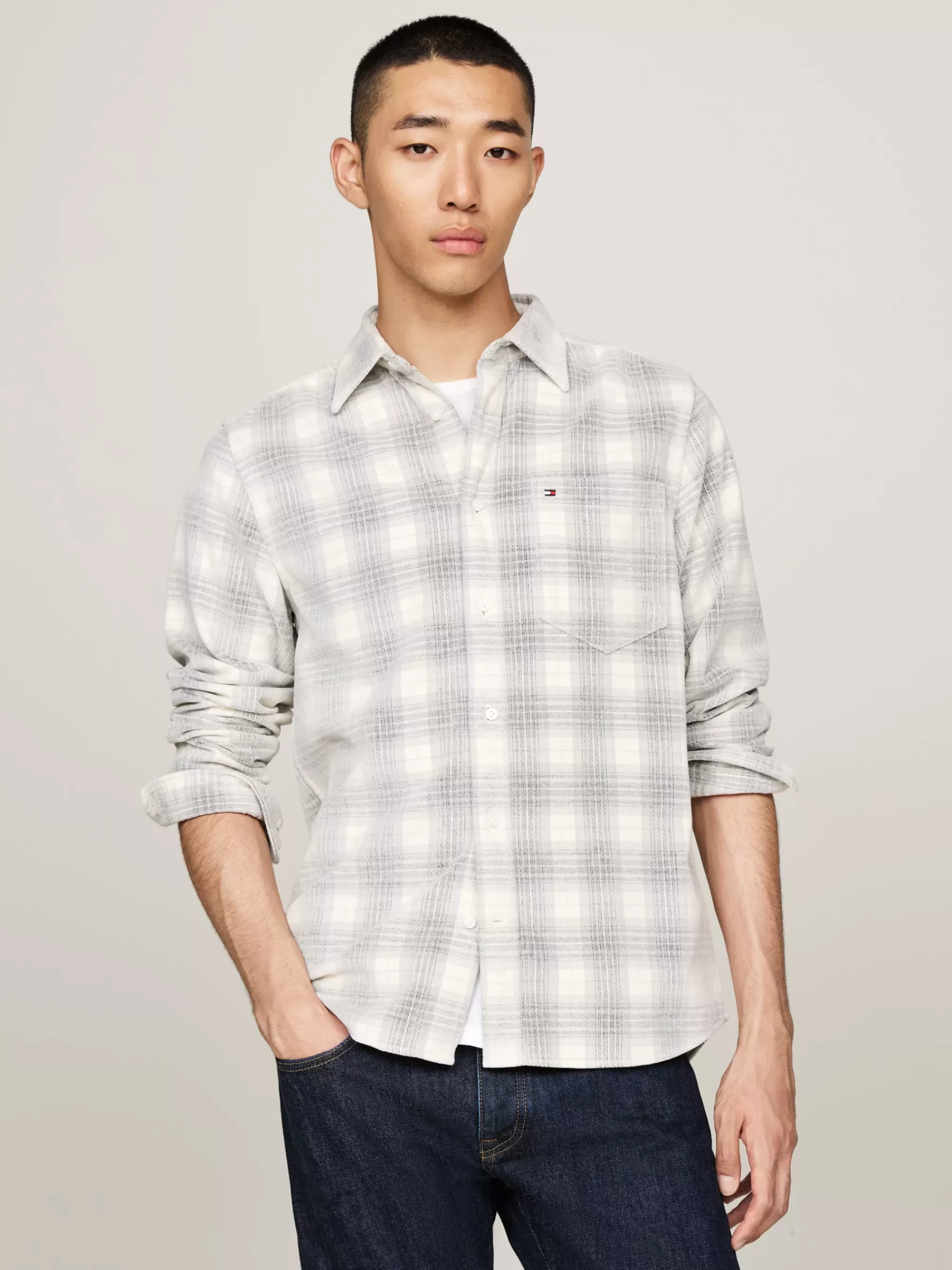 Overhemden*Tommy Hilfiger Overhemd Met Prince Of Wales-ruit IVORY / MULTI