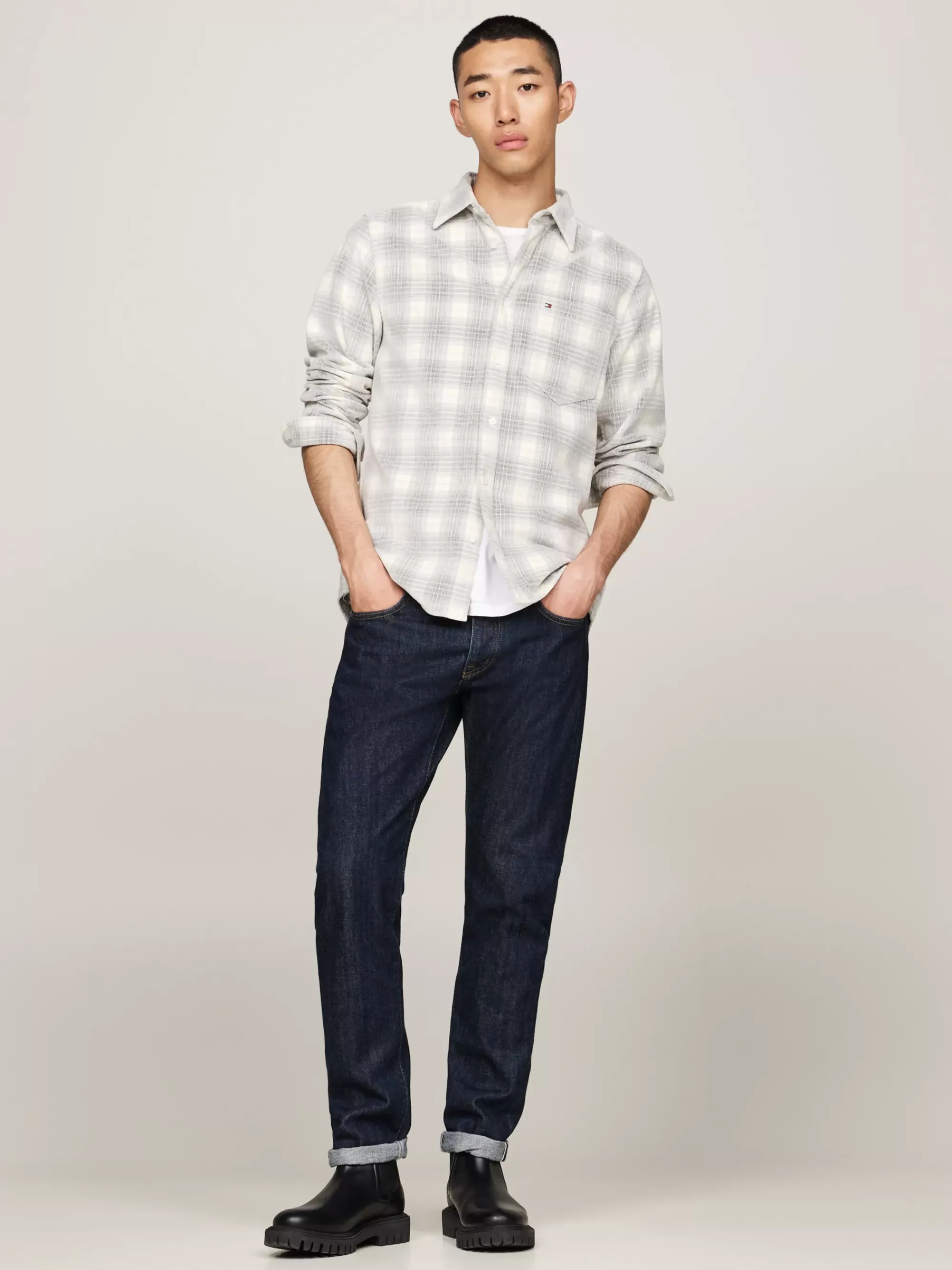 Overhemden*Tommy Hilfiger Overhemd Met Prince Of Wales-ruit IVORY / MULTI