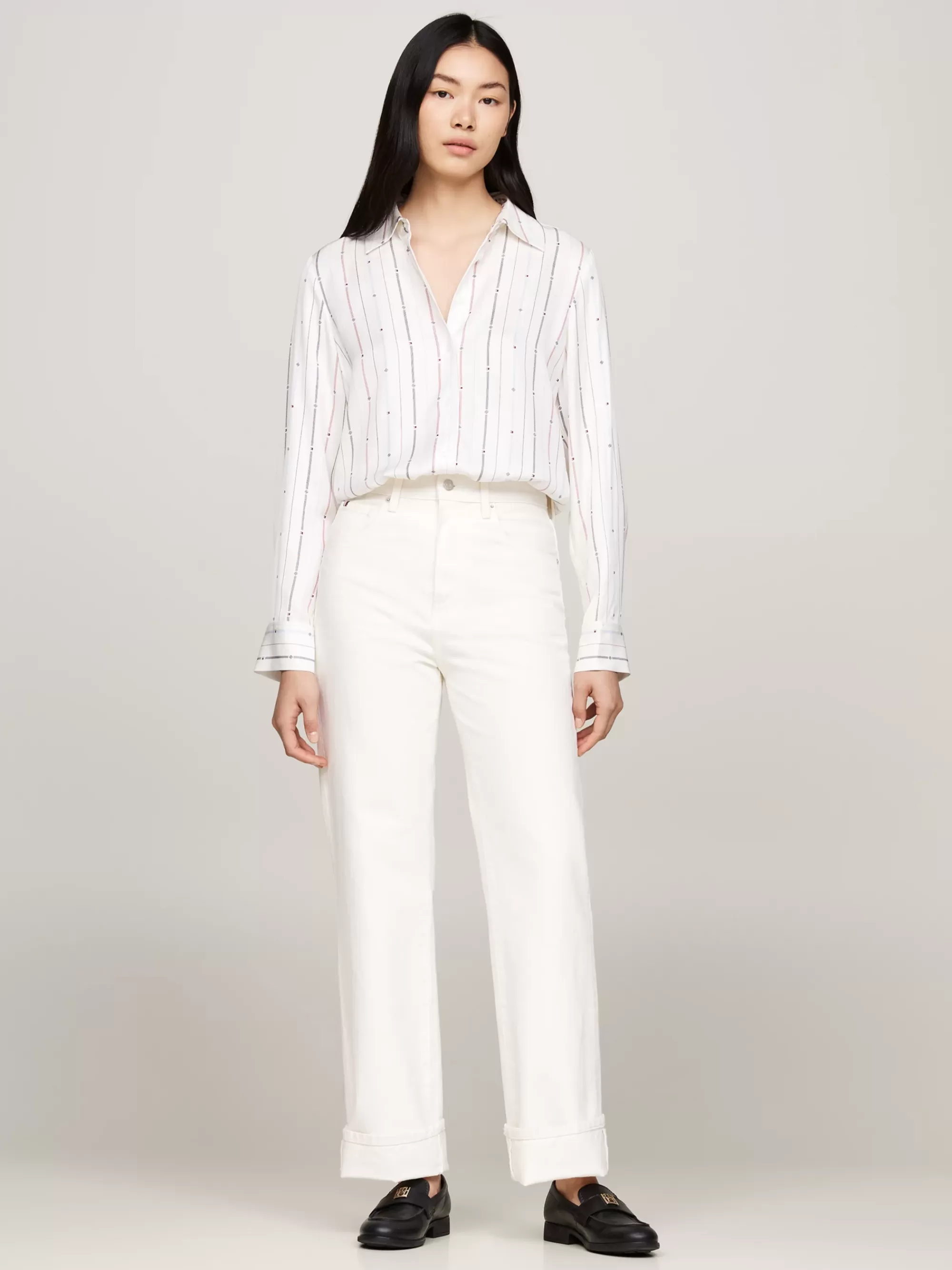 Blouses & Overhemden*Tommy Hilfiger Overhemd Met Vlagstreep En Strikhals FOULARD FLAG STP/ MULTI