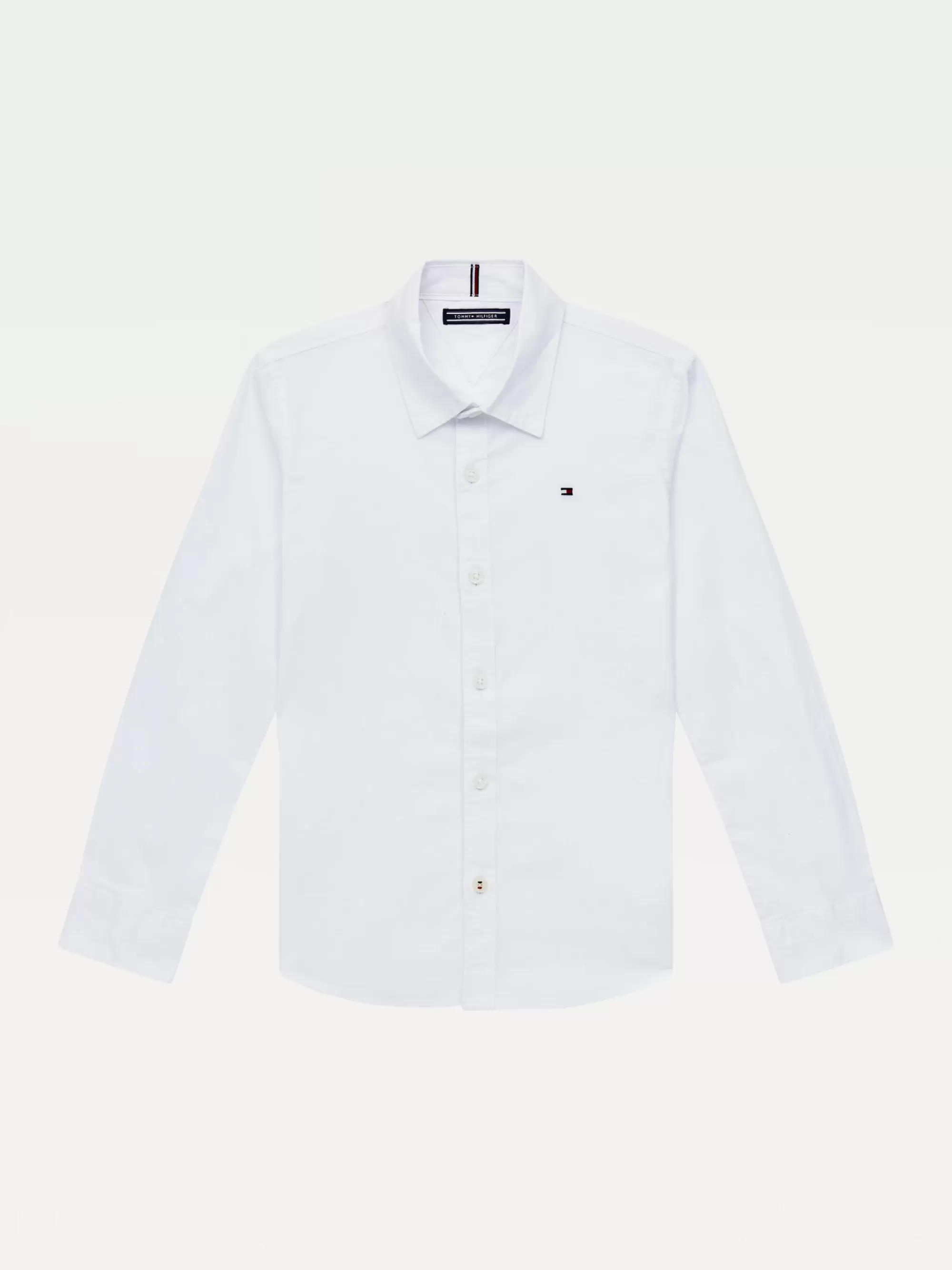 Overhemden*Tommy Hilfiger Overhemd Van Katoenen Stretchpoplin WHITE