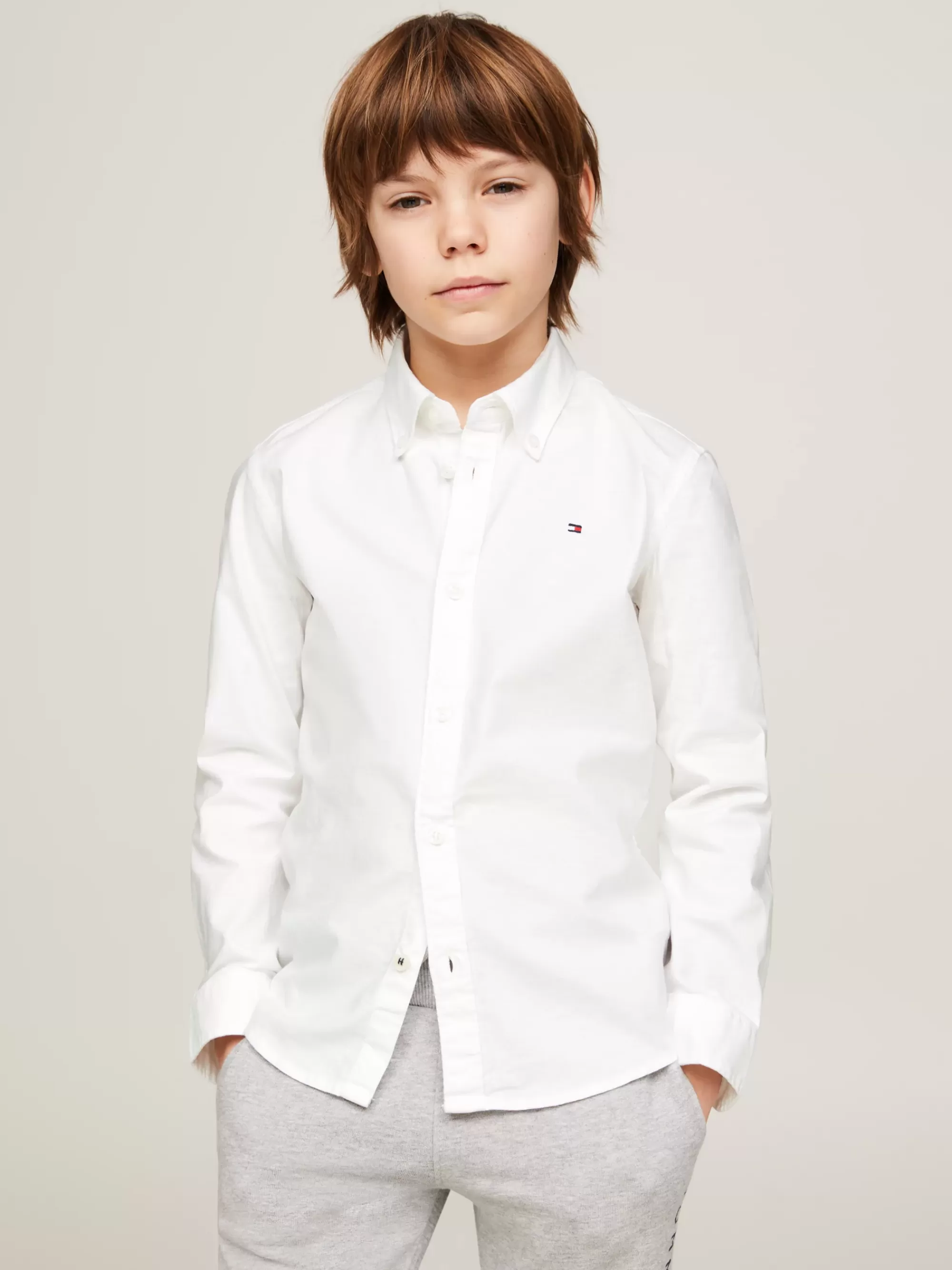 Overhemden*Tommy Hilfiger Overhemd Van Oxford-katoen Met Stretch WHITE