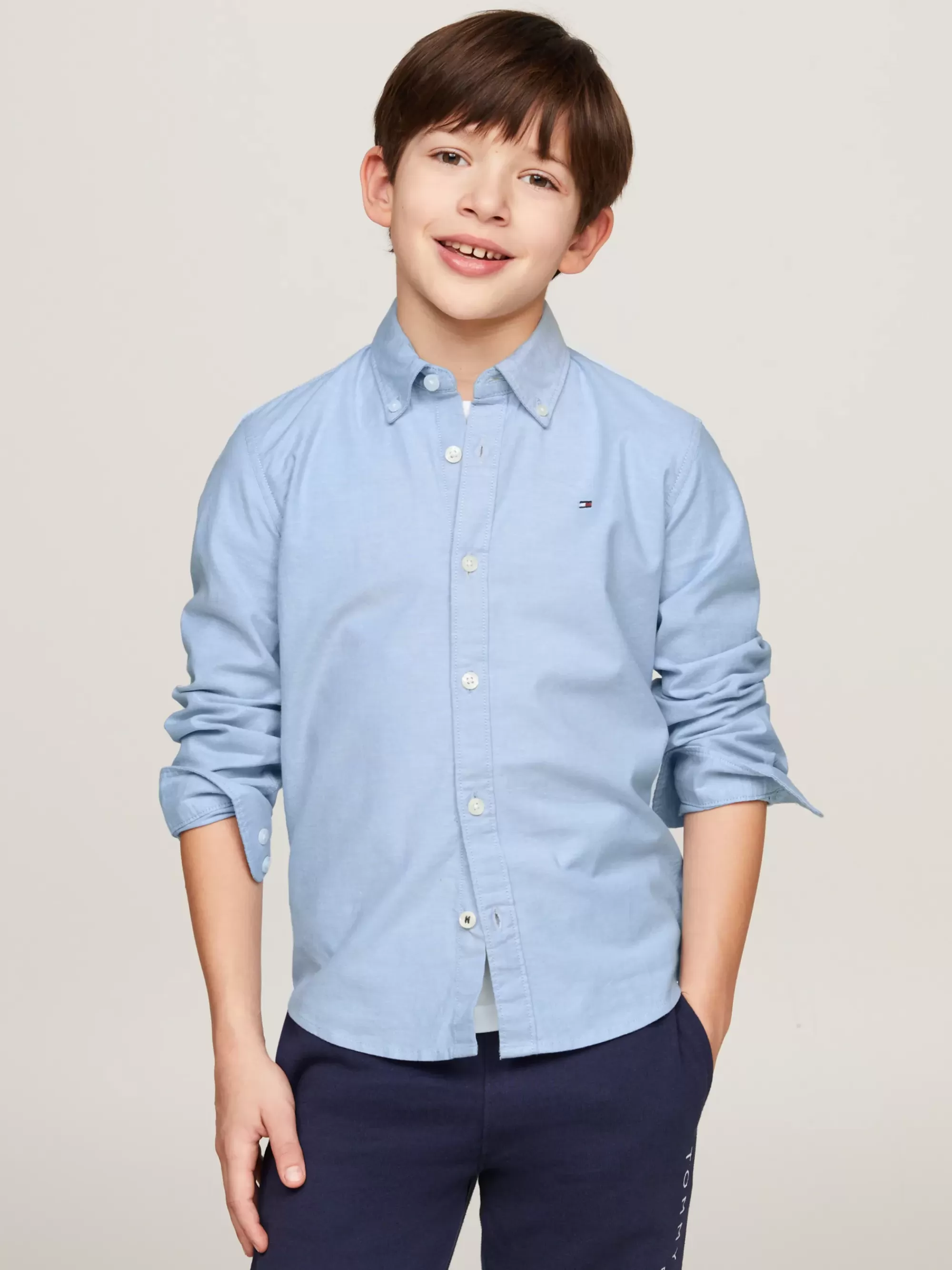 Overhemden*Tommy Hilfiger Overhemd Van Oxford-katoen Met Stretch CALM BLUE