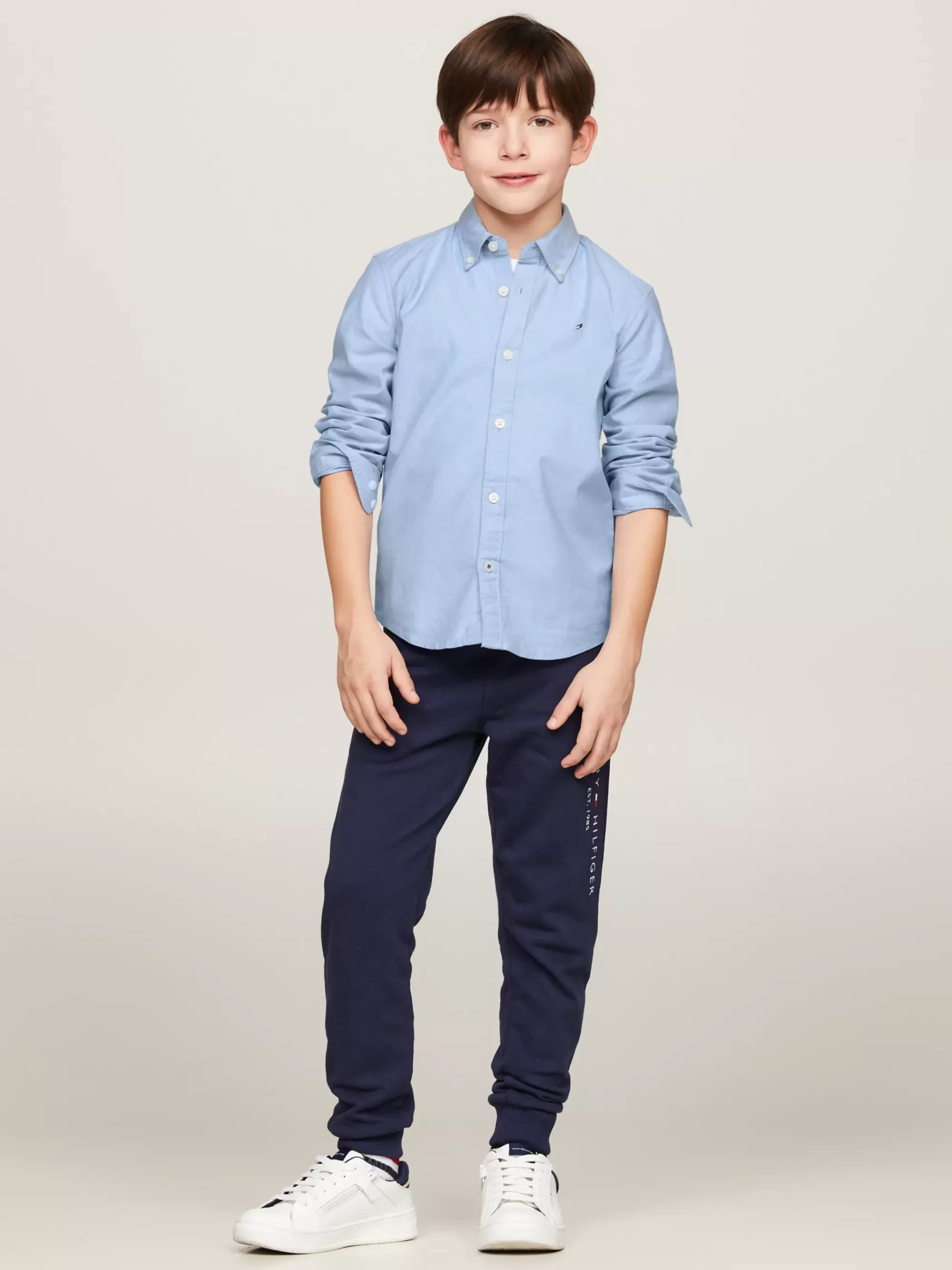 Overhemden*Tommy Hilfiger Overhemd Van Oxford-katoen Met Stretch CALM BLUE