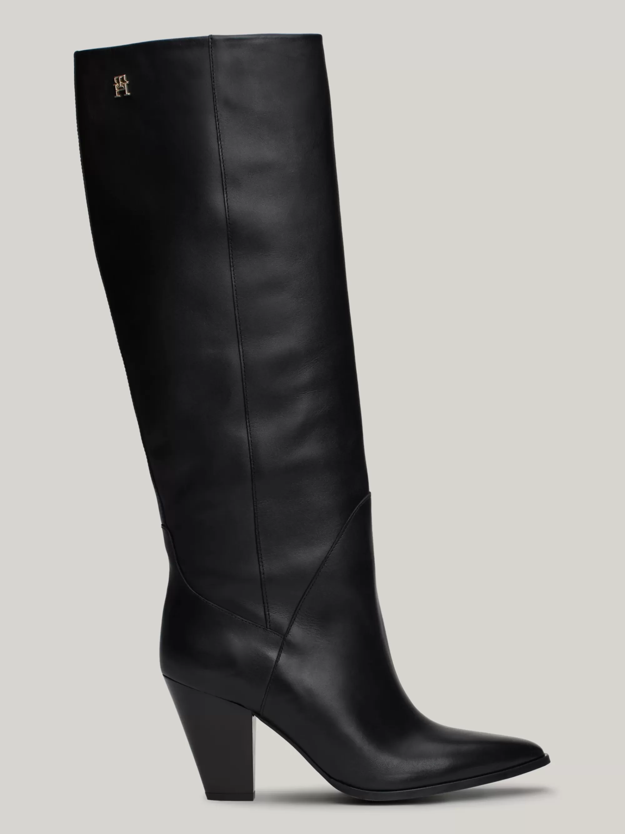 Knee-High Laarzen | Laarzen & Enkellaarzen*Tommy Hilfiger Overknee Cowboylaars Van Leer BLACK